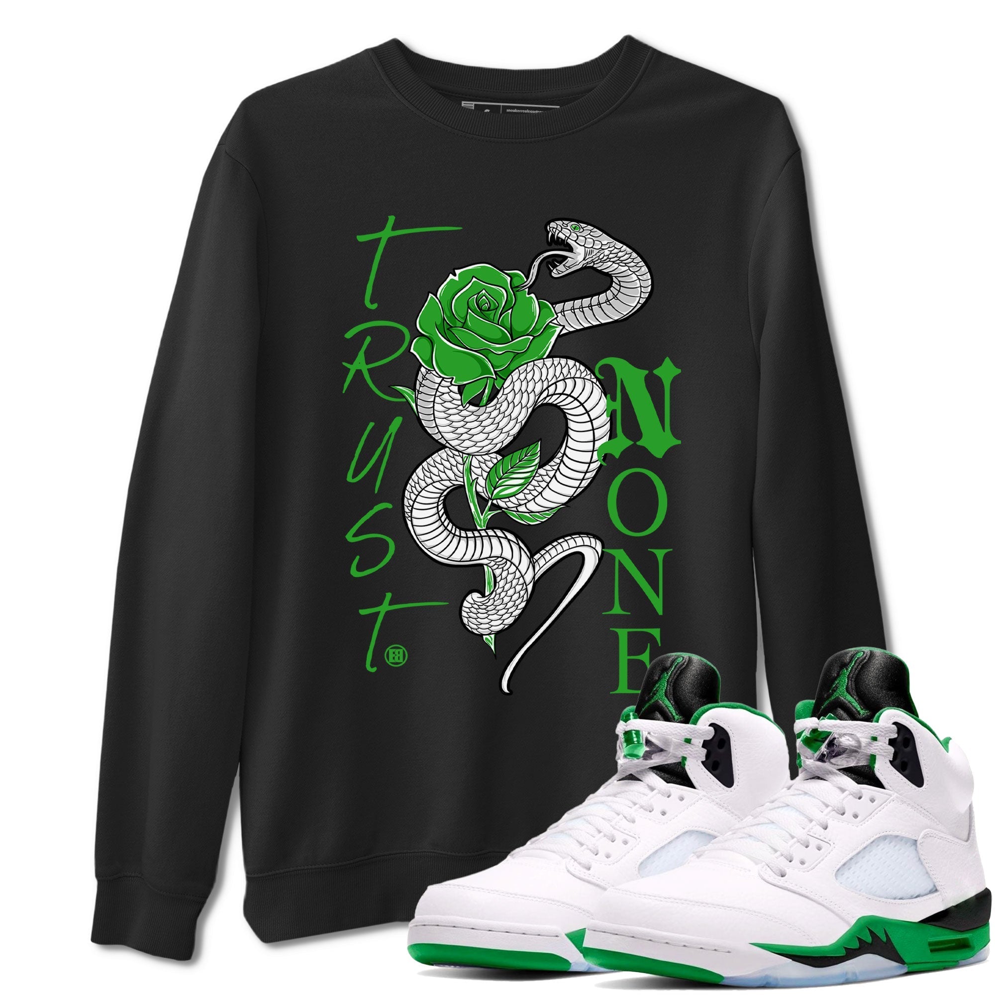 Trust None snkmatch Tee - Air Jordan 5 Lucky Green