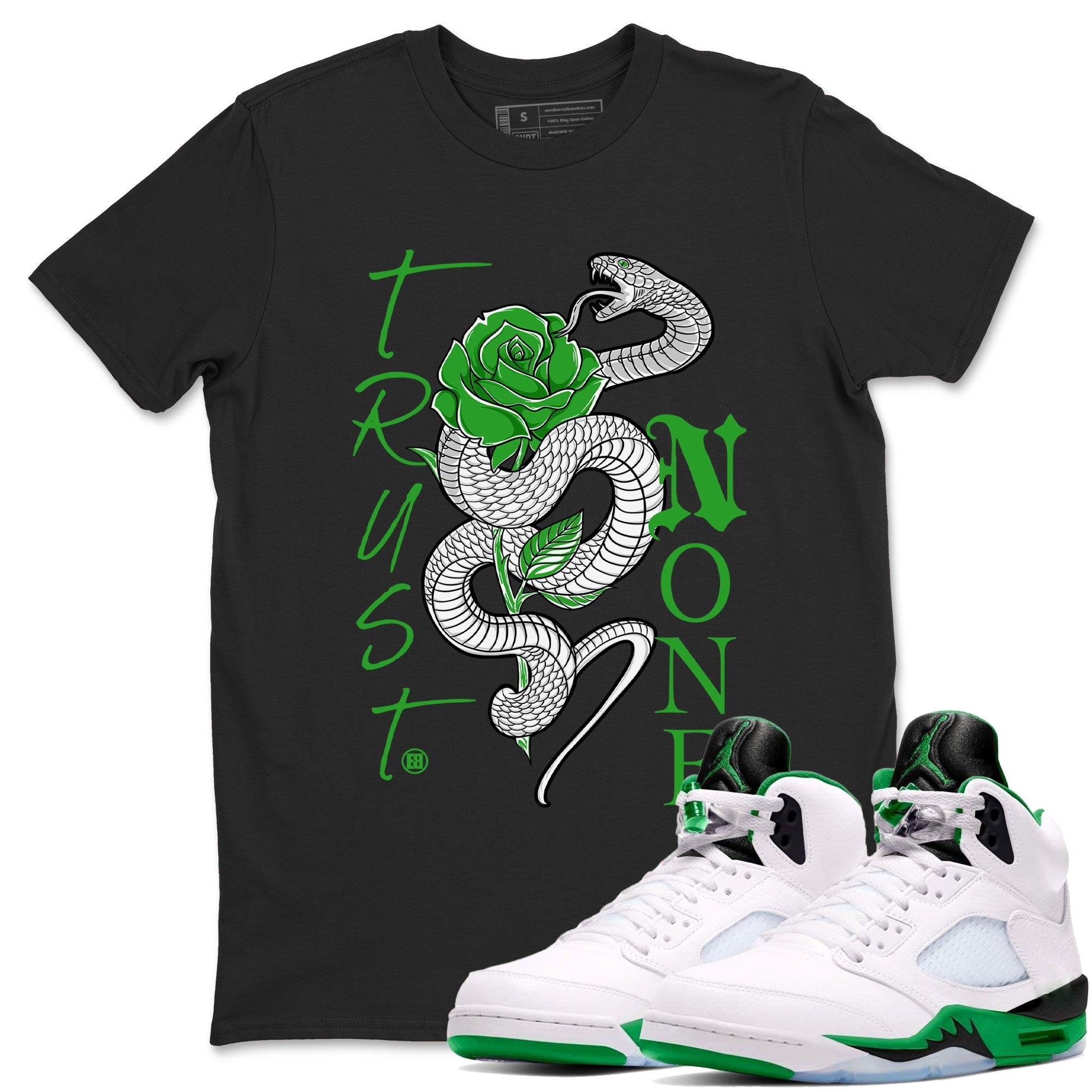 Trust None snkmatch Tee - Air Jordan 5 Lucky Green