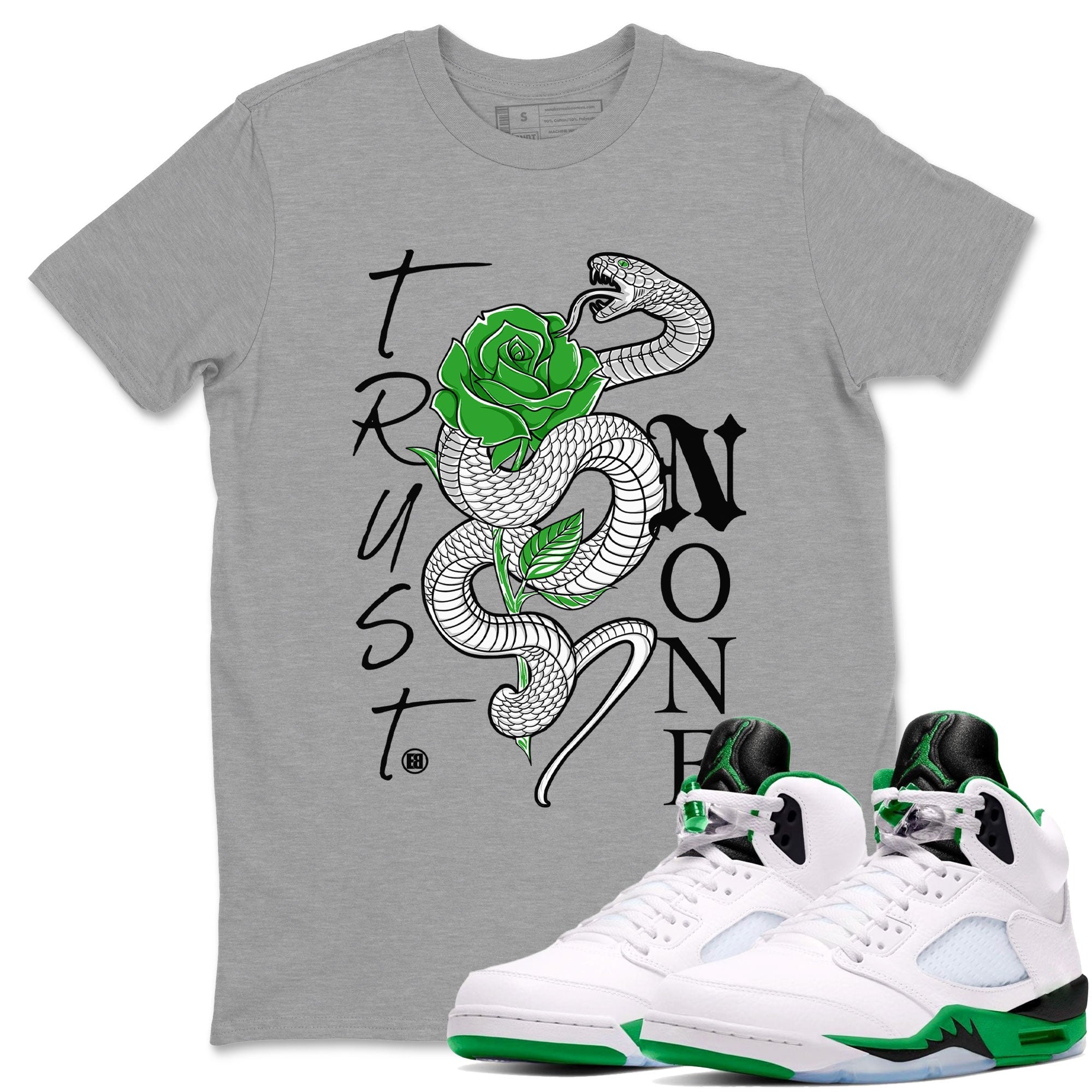 Trust None snkmatch Tee - Air Jordan 5 Lucky Green