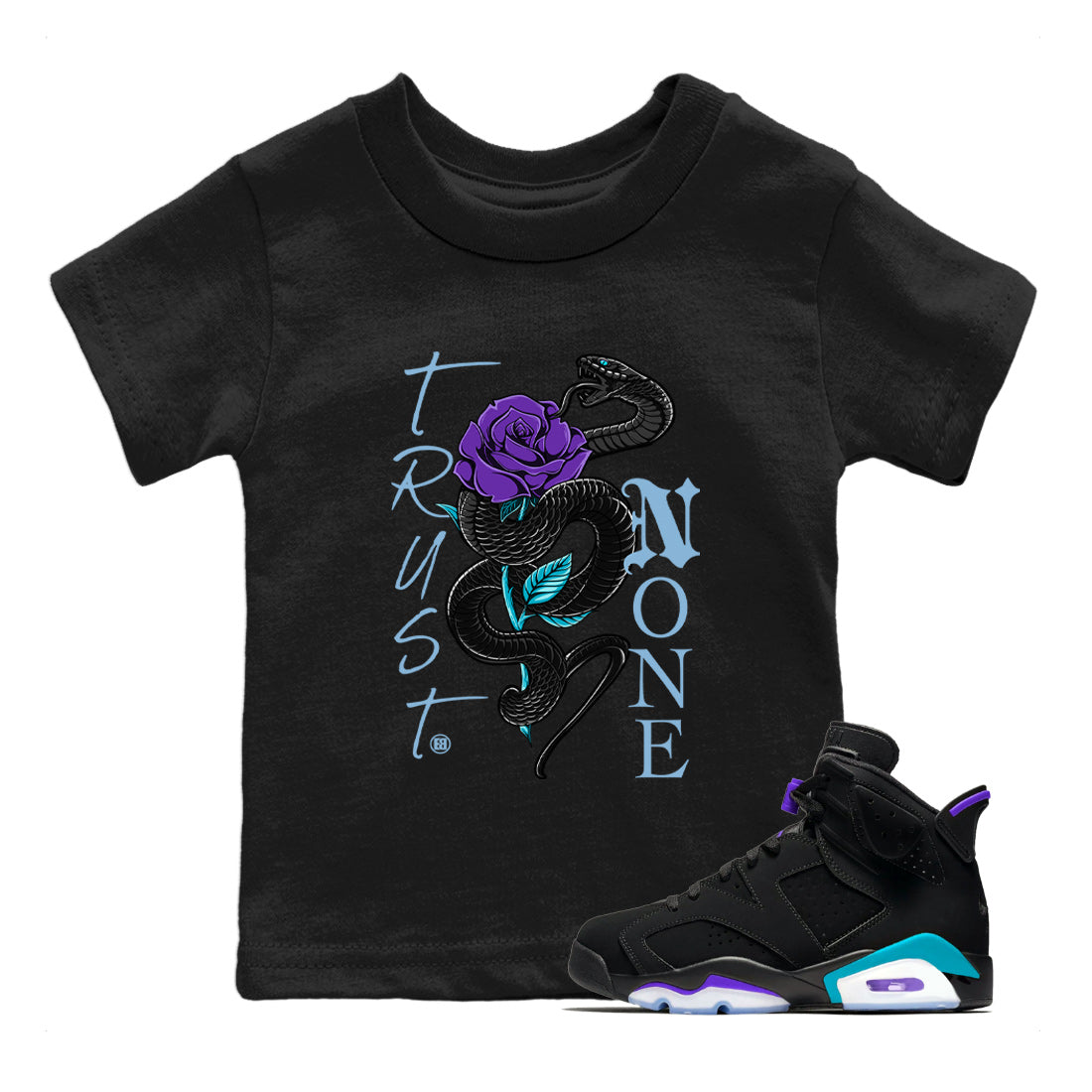 Trust None Kids Tops - Air Jordan 6 Aqua