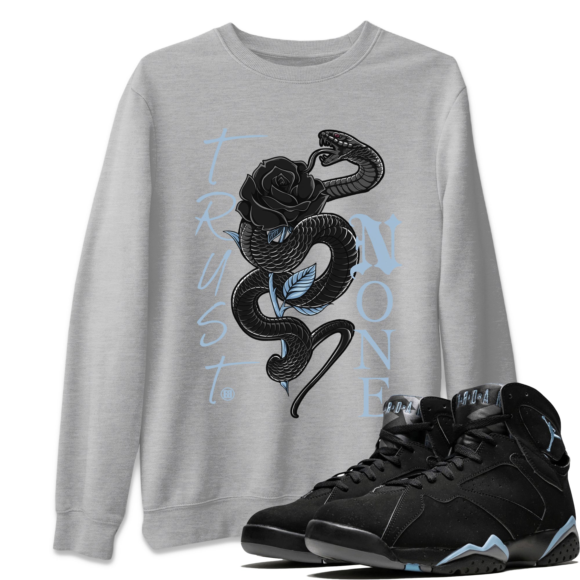 Trust None Unisex Tops - Air Jordan 7 Chambray