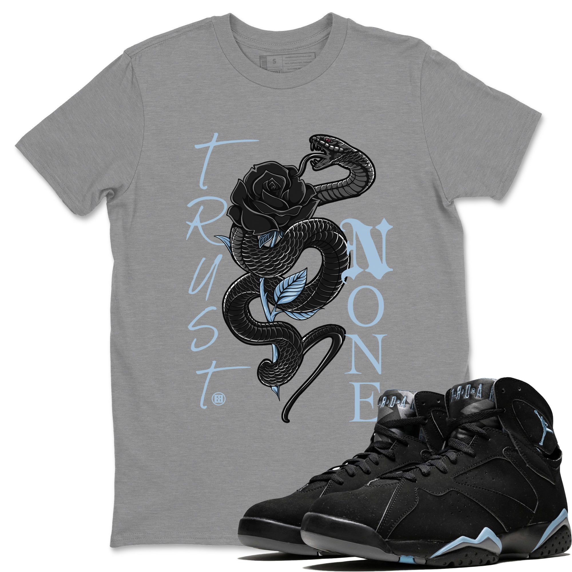 Trust None Unisex Tops - Air Jordan 7 Chambray