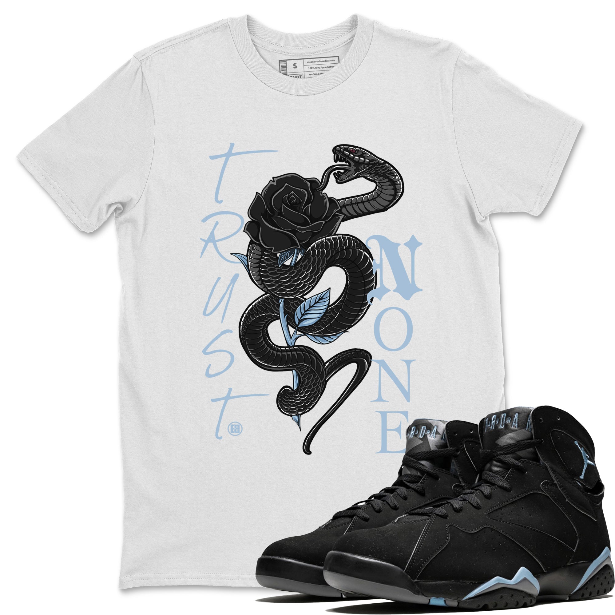 Trust None Unisex Tops - Air Jordan 7 Chambray