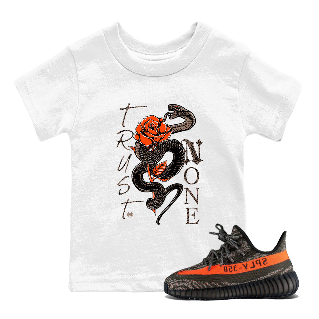 Trust None snkmatch Tees Kids - Yeezy 350 Carbon Beluga