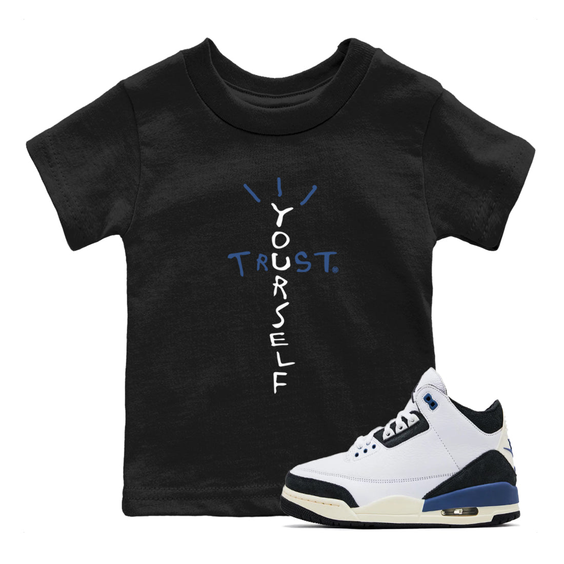 Trust Yourself snkmatch Tees Kids - Air Jordan 3 A Ma Maniere x Diffused Blue