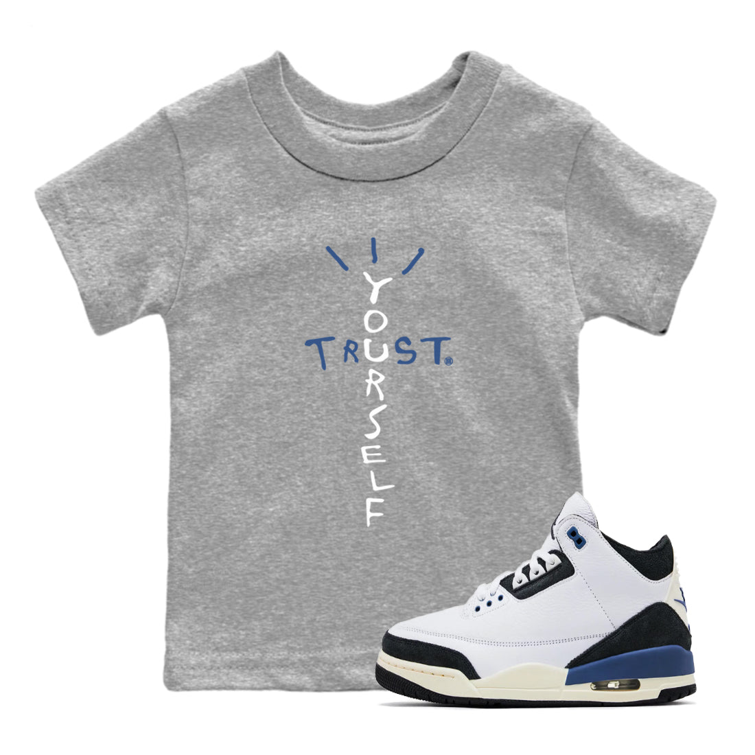 Trust Yourself snkmatch Tees Kids - Air Jordan 3 A Ma Maniere x Diffused Blue