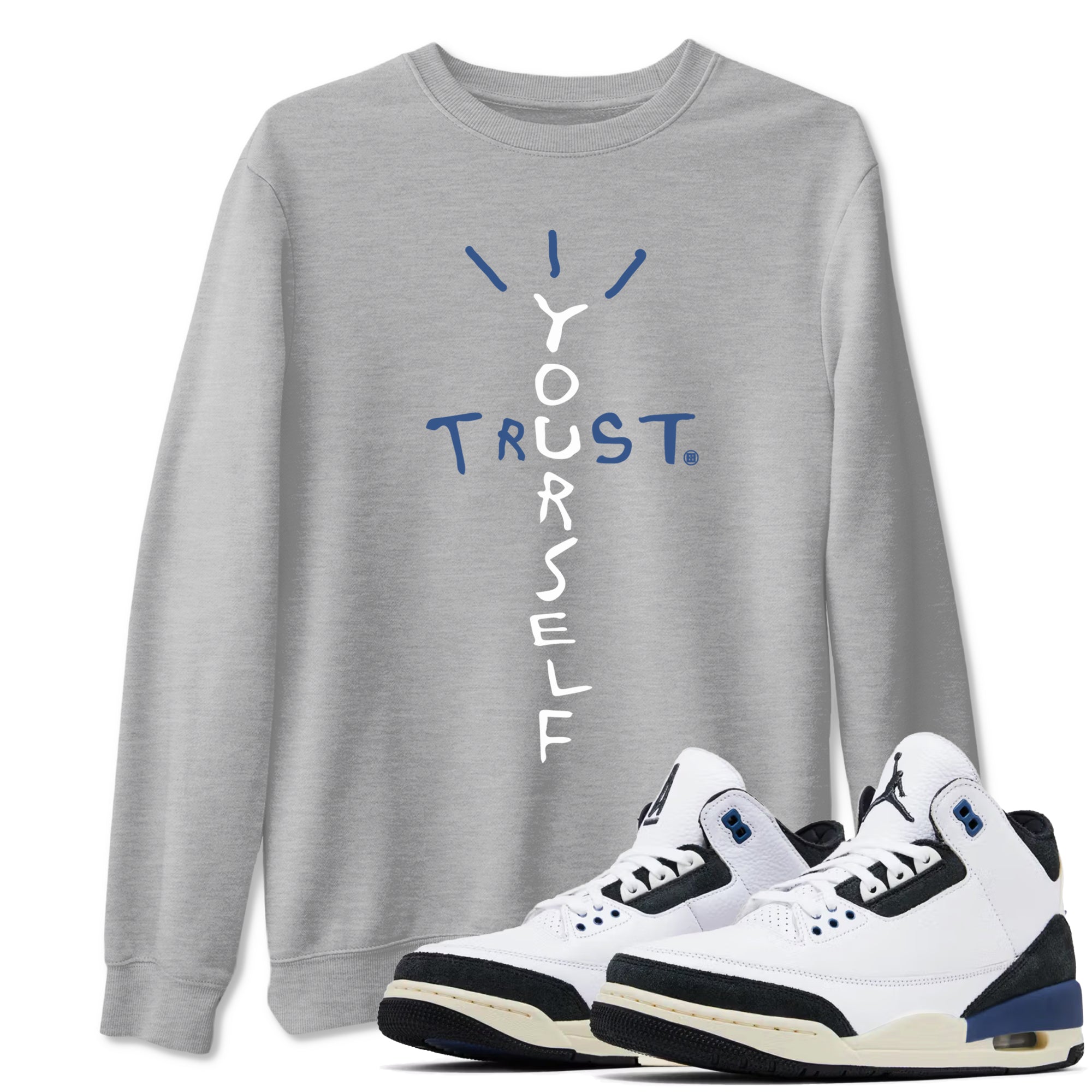Trust Yourself snkmatch Tees - Air Jordan 3 A Ma Maniere x Diffused Blue