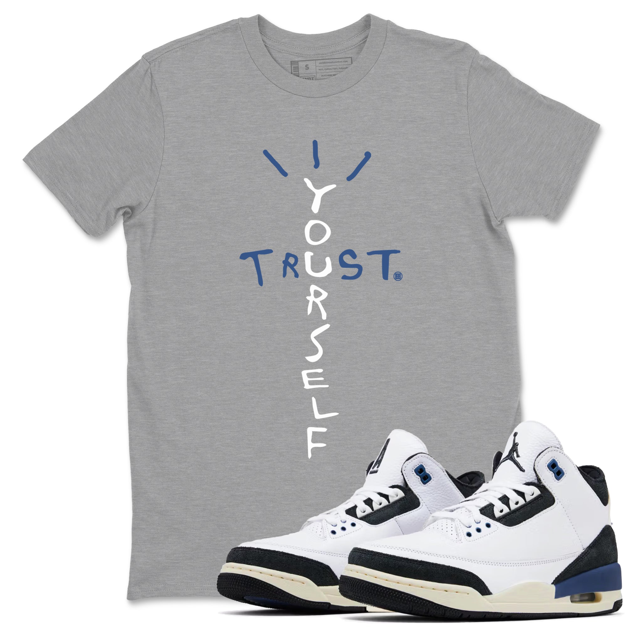 Trust Yourself snkmatch Tees - Air Jordan 3 A Ma Maniere x Diffused Blue