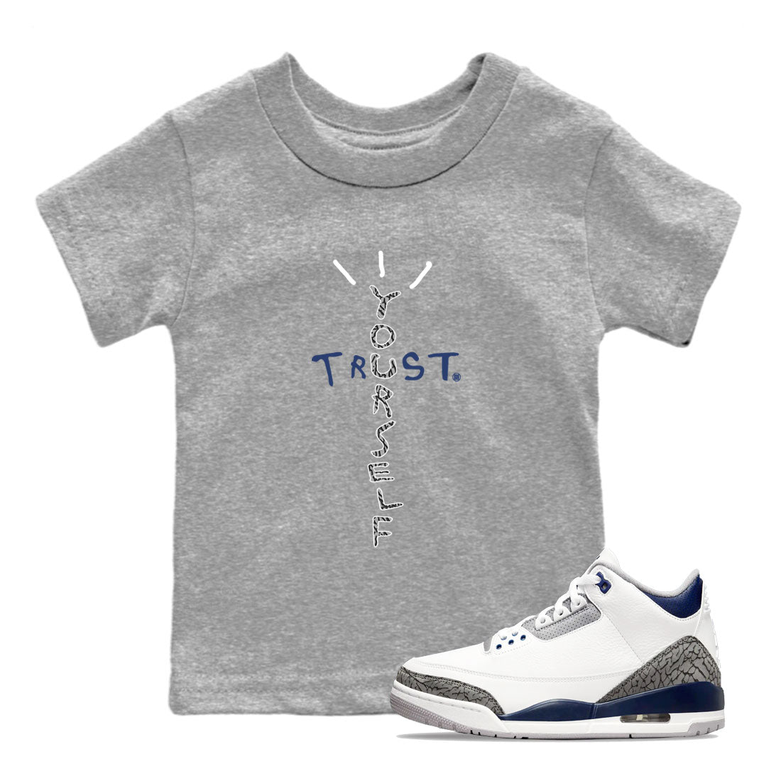 Trust Yourself snkmatch Tees Kids - Air Jordan 3 Midnight Navy 2023