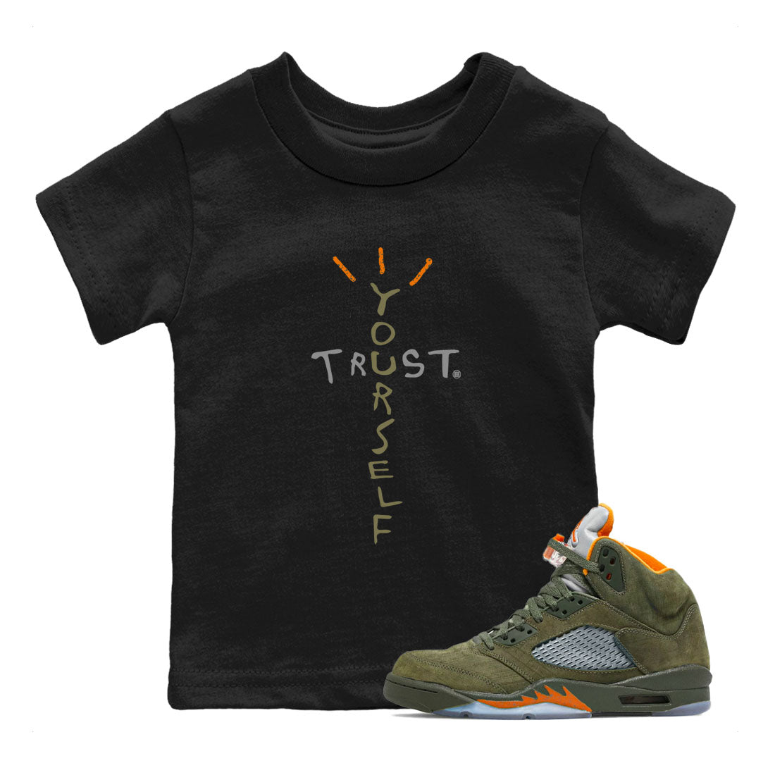 Trust Yourself snkmatch Tees Kids - Air Jordan 5 Olive