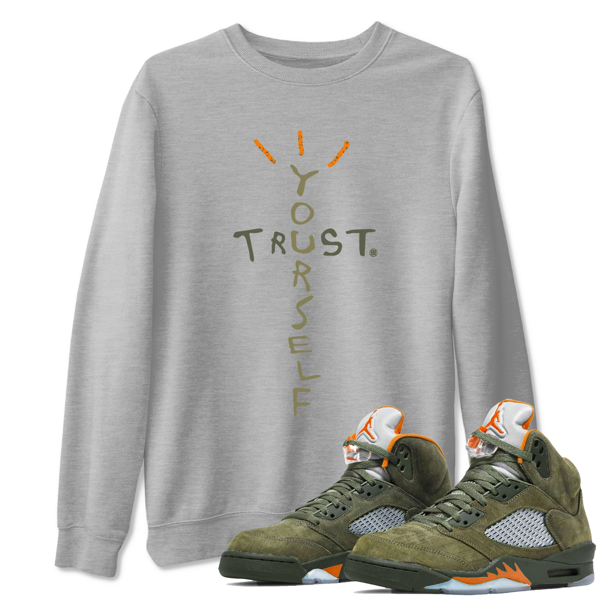 Trust Yourself snkmatch Tees - Air Jordan 5 Olive