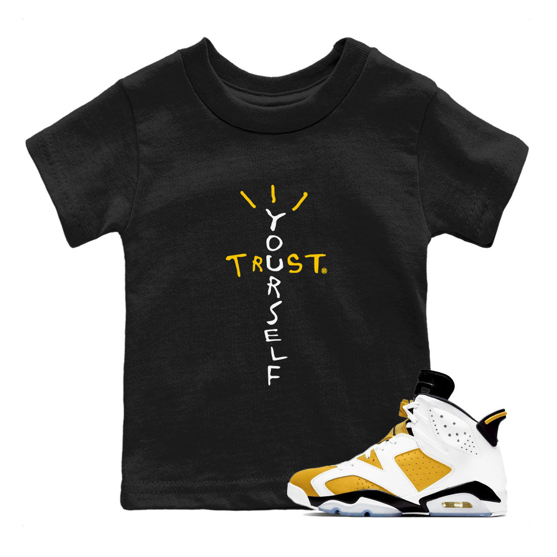Trust Yourself snkmatch Tee Kids - Air Jordan 6 Yellow Ochre