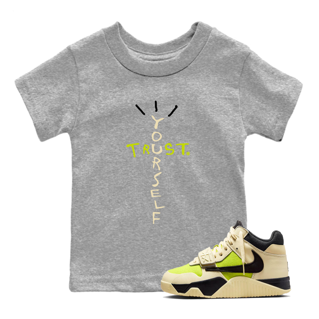 Trust Yourself snkmatch Tees Kids - Jordan Jumpman Jack Travis Scott Bright Cactus
