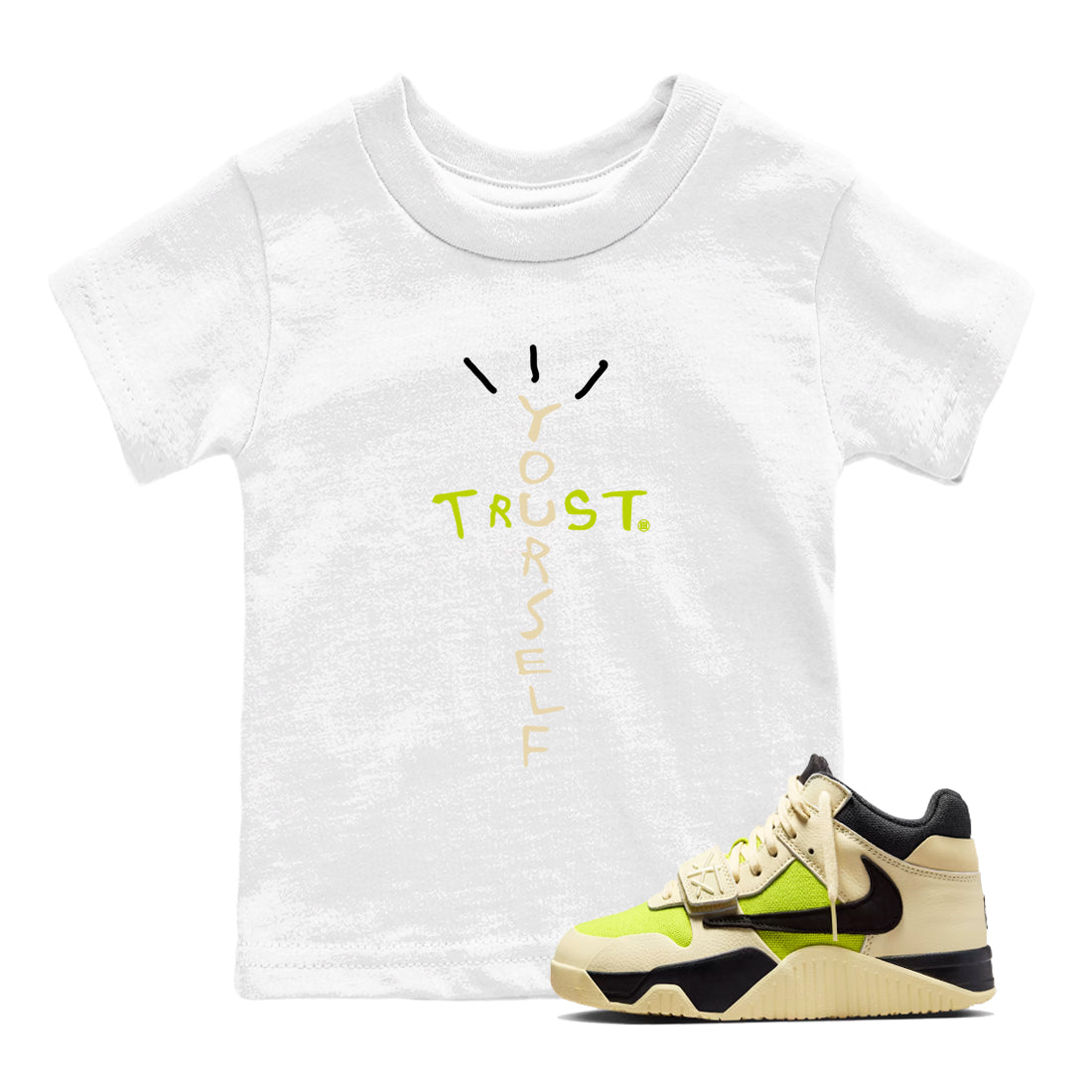 Trust Yourself snkmatch Tees Kids - Jordan Jumpman Jack Travis Scott Bright Cactus