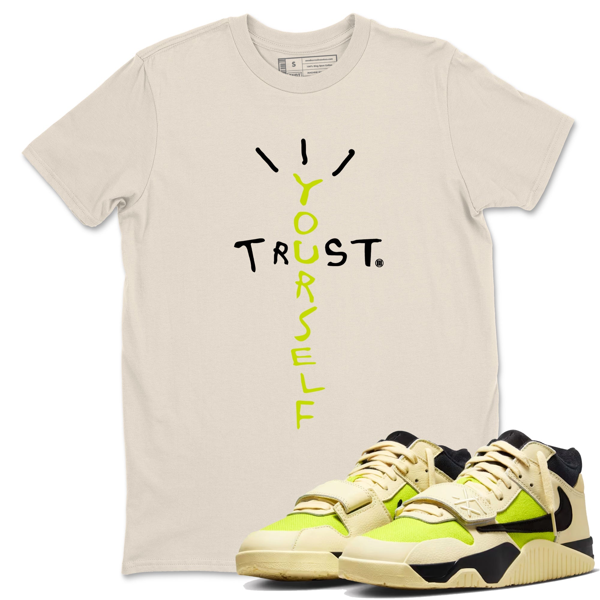 Trust Yourself snkmatch Tees - Jordan Jumpman Jack Travis Scott Bright Cactus