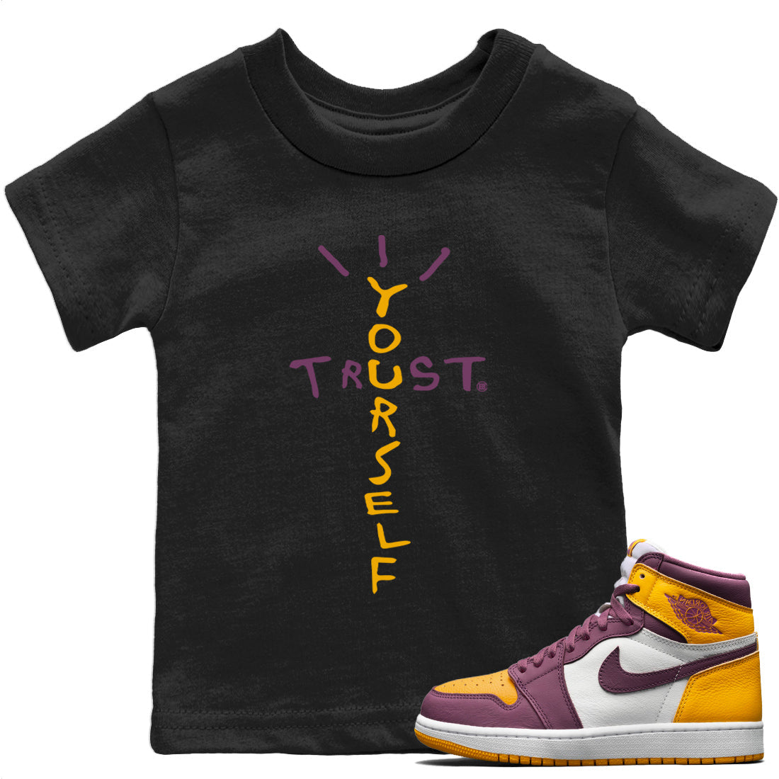 Trust Yourself Kids Tops - Air Jordan 1 Brotherhood