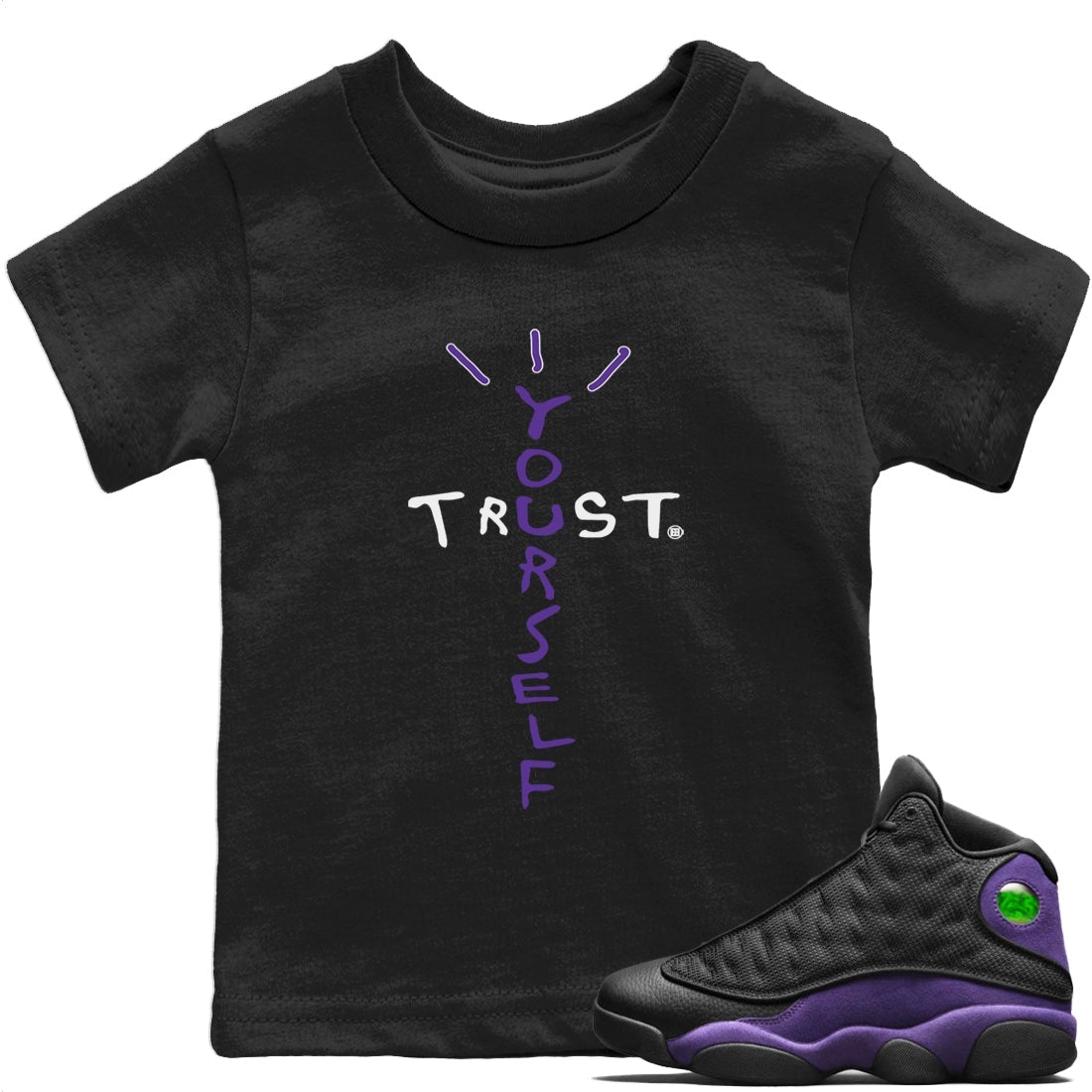 Trust Yourself Kids Tops - Air Jordan 13 Court Purple