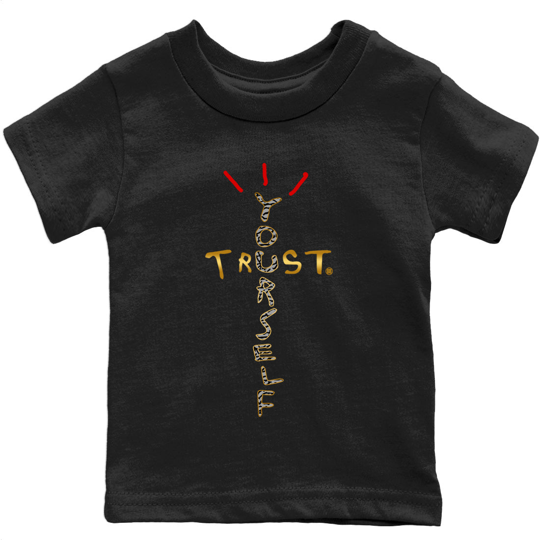 Trust Yourself Kids Tops - Air Jordan 3 Black Gold