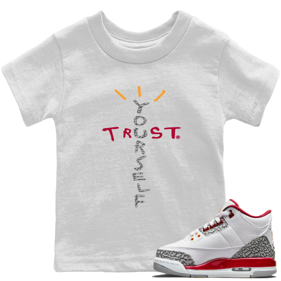 Trust Yourself Kids Tops - Air Jordan 3 Cardinal