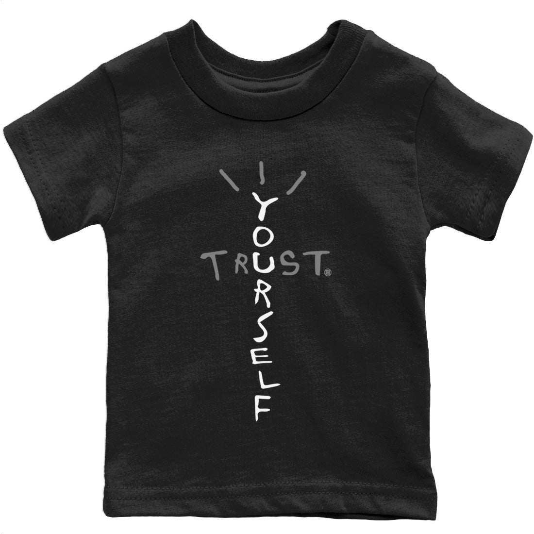 Trust Yourself Kids Tops - Air Jordan 4 Black Canvas