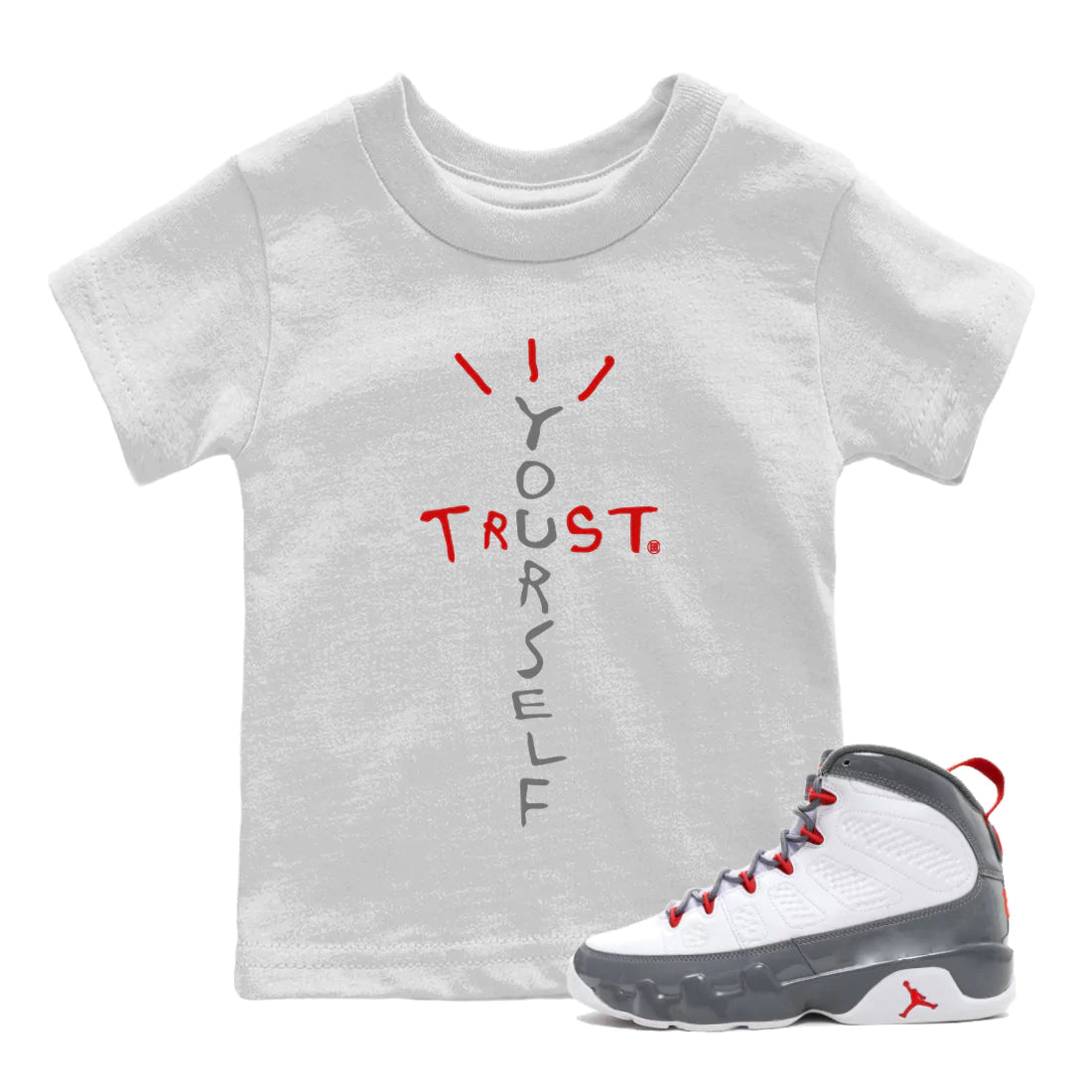 Trust Yourself Kids Tops - Air Jordan 9 Fire Red