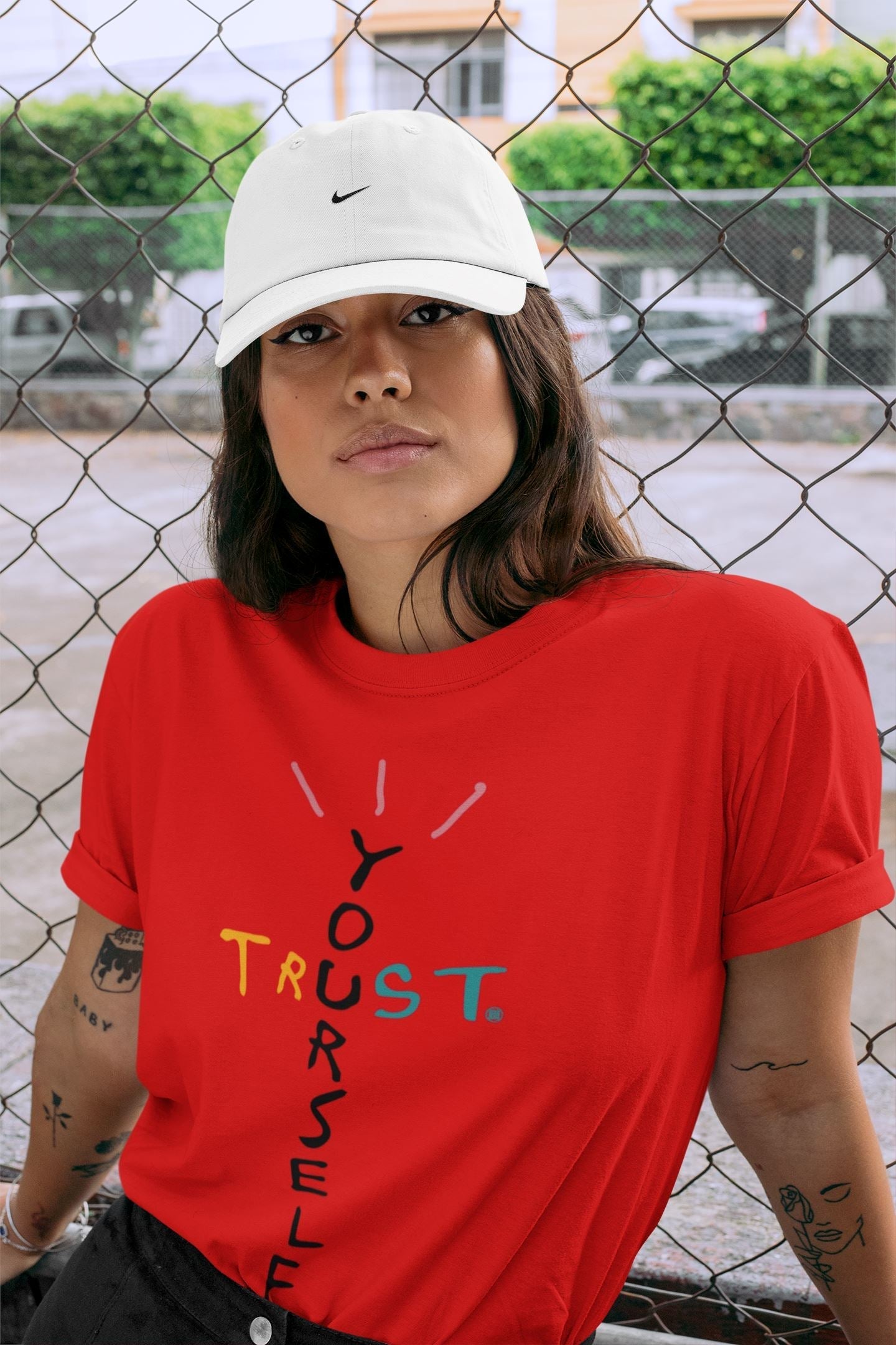 Trust Yourself Unisex Tops - Yeezy 700 Hi-Res Red