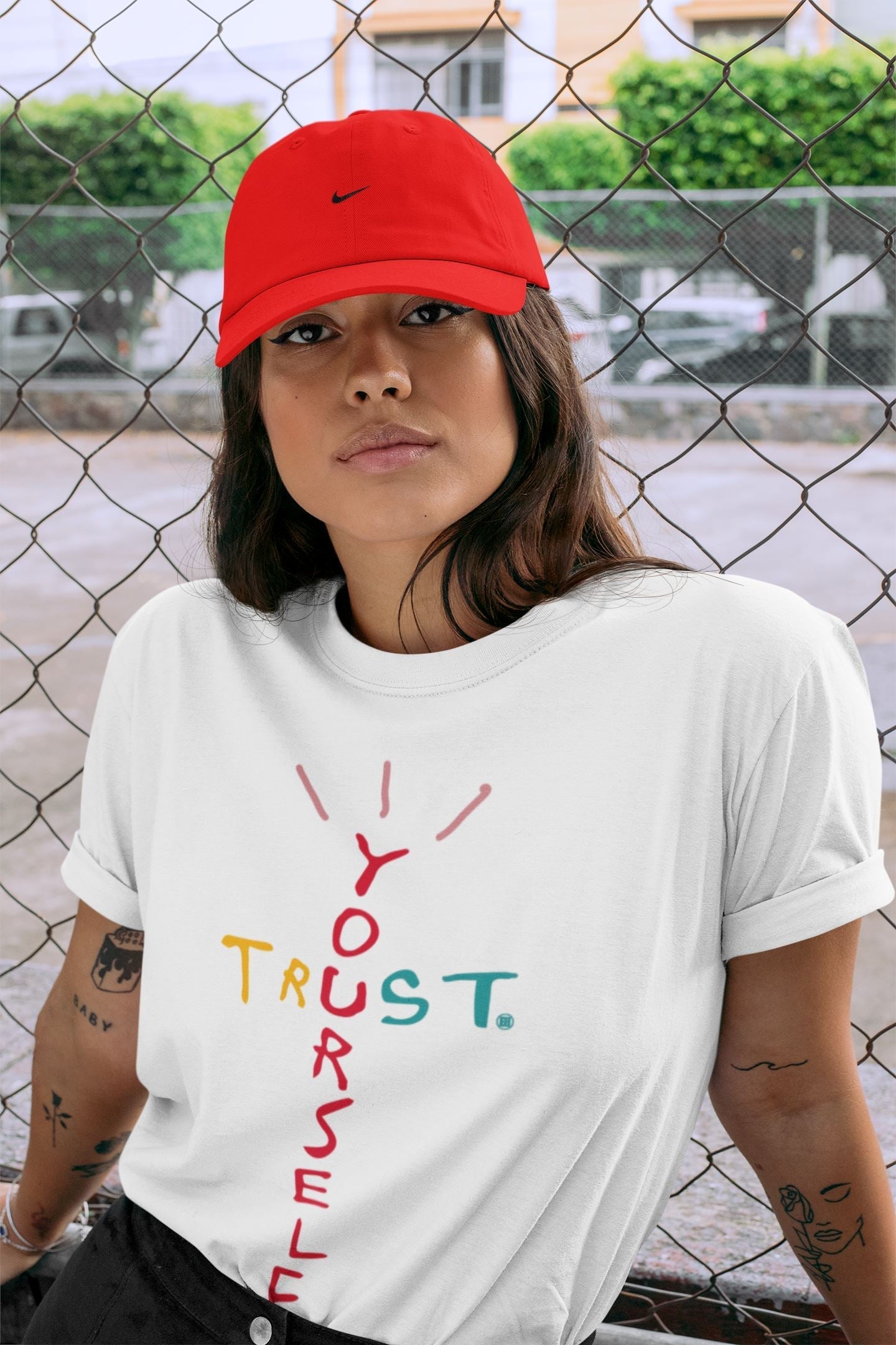 Trust Yourself Unisex Tops - Yeezy 700 Hi-Res Red