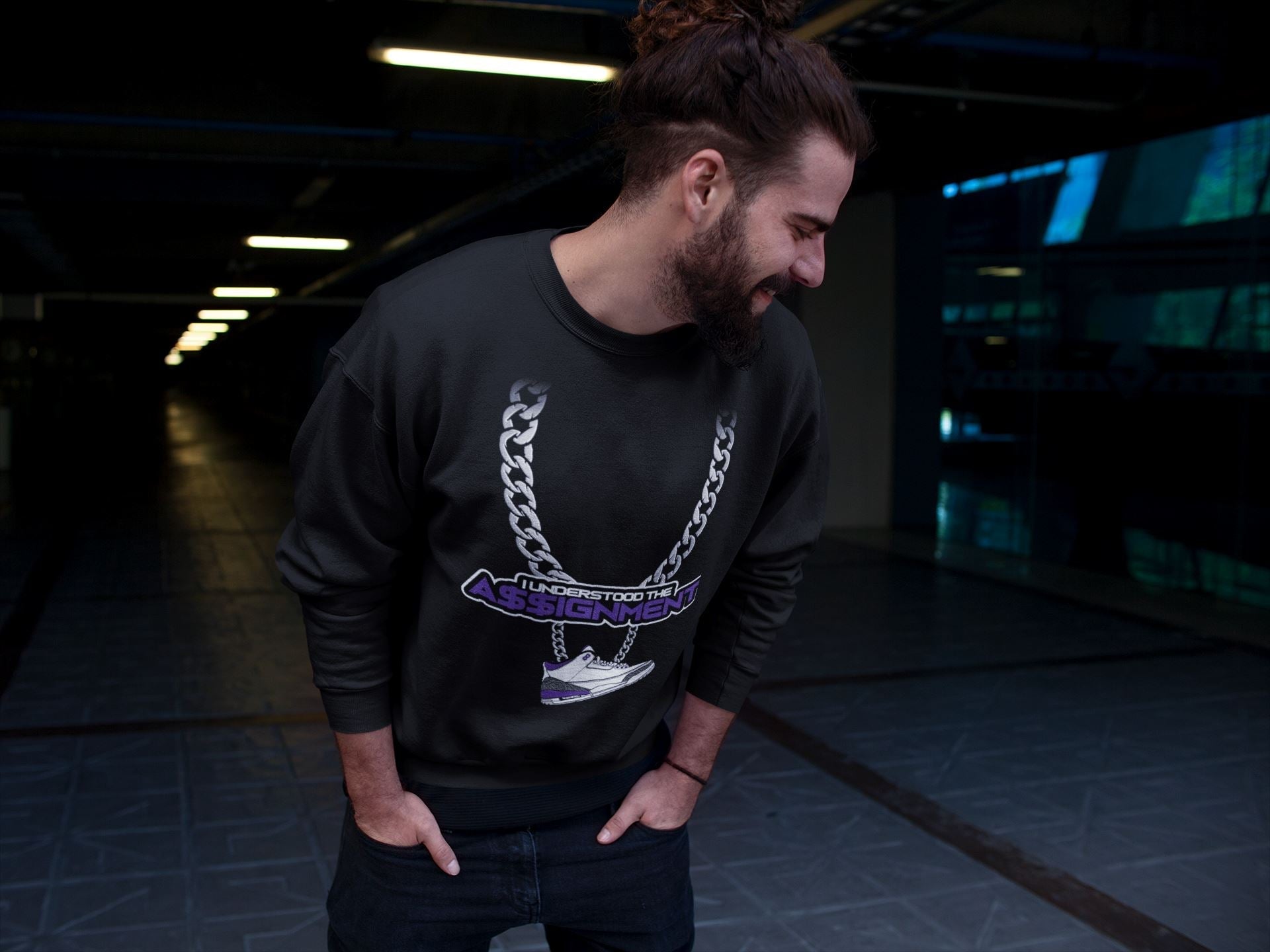 Understood Assignment Unisex Tops - Air Jordan 3 Dark Iris