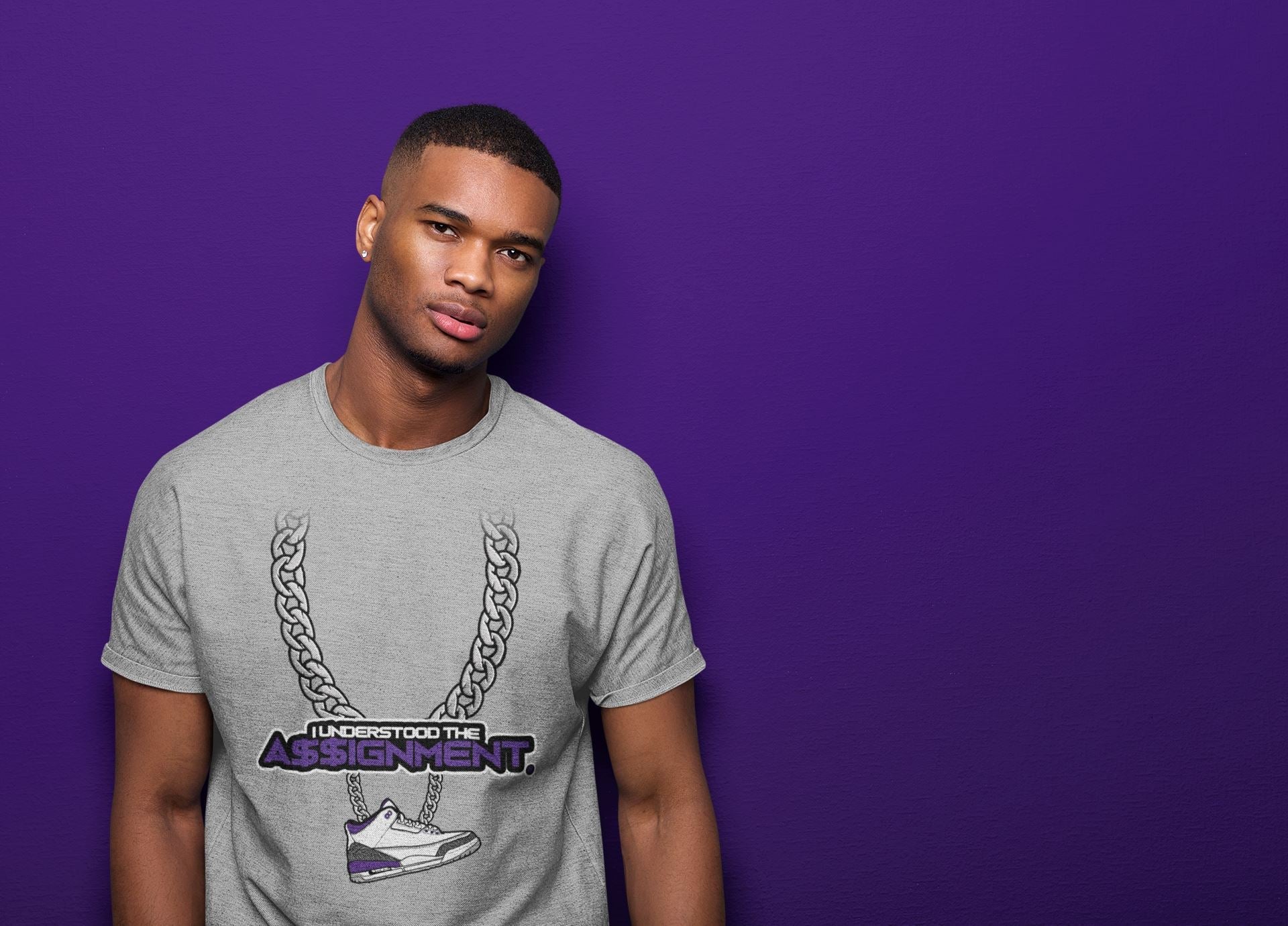 Understood Assignment Unisex Tops - Air Jordan 3 Dark Iris