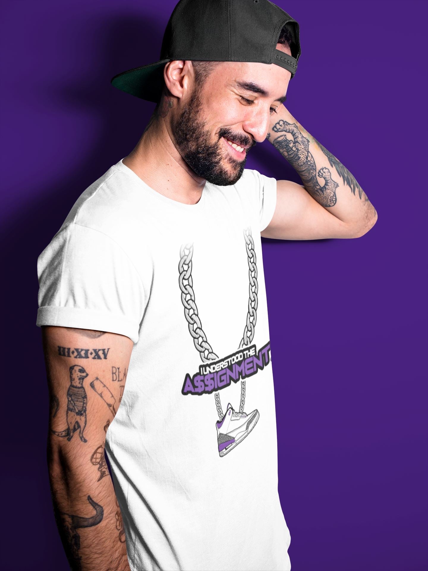 Understood Assignment Unisex Tops - Air Jordan 3 Dark Iris