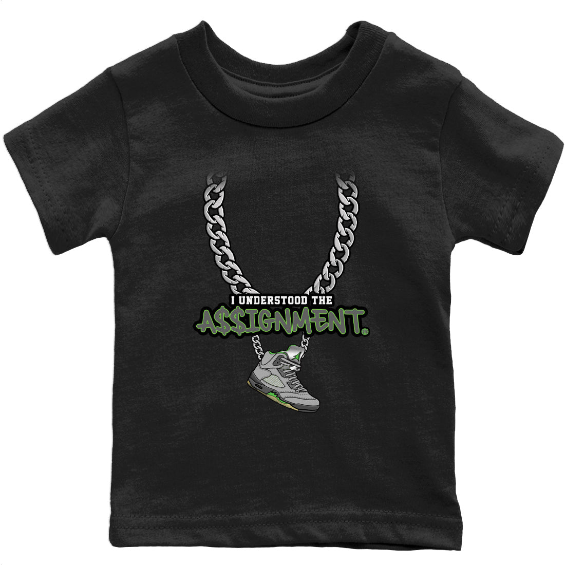Understood Assignment Kids Tops - Air Jordan 5 Green Bean