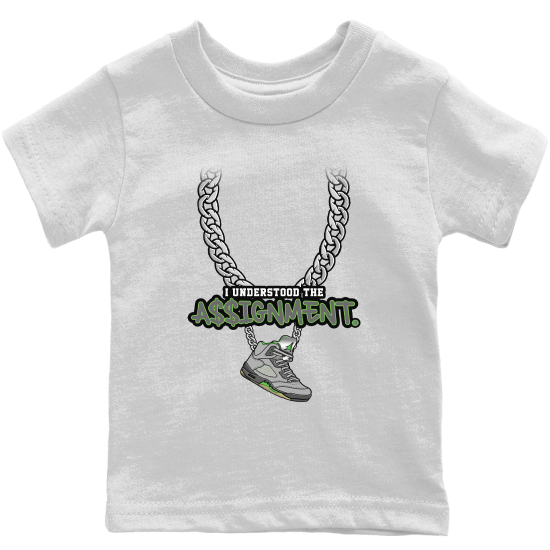 Understood Assignment Kids Tops - Air Jordan 5 Green Bean