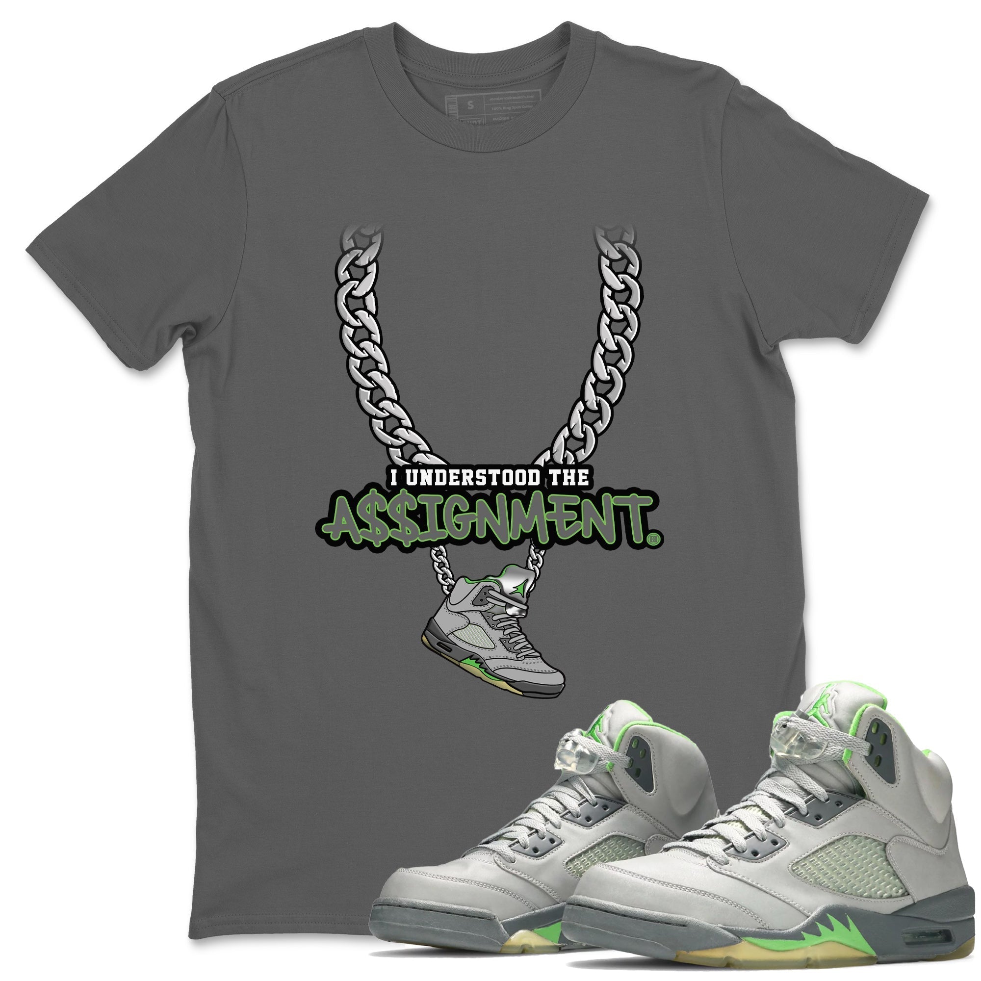 Understood Assignment Unisex Tops - Air Jordan 5 Green Bean