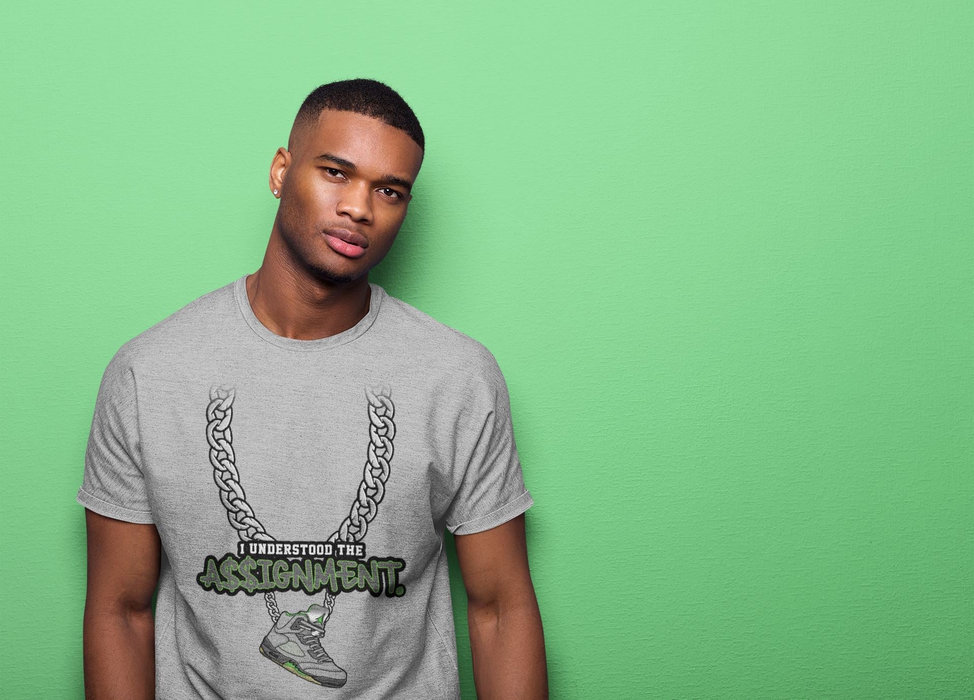 Understood Assignment Unisex Tops - Air Jordan 5 Green Bean