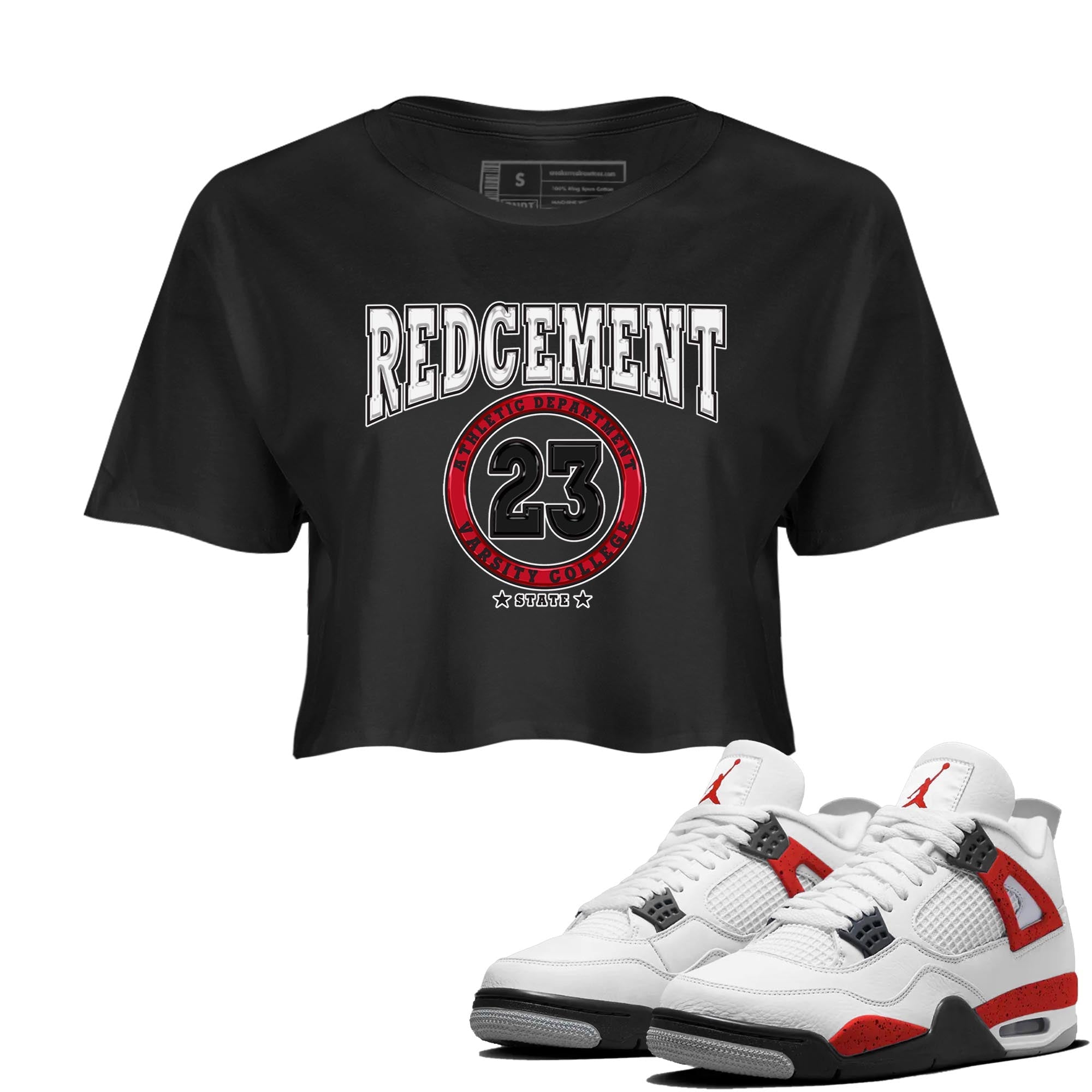 Varsity snkmatch Women's Top - Air Jordan 4 Red Cement