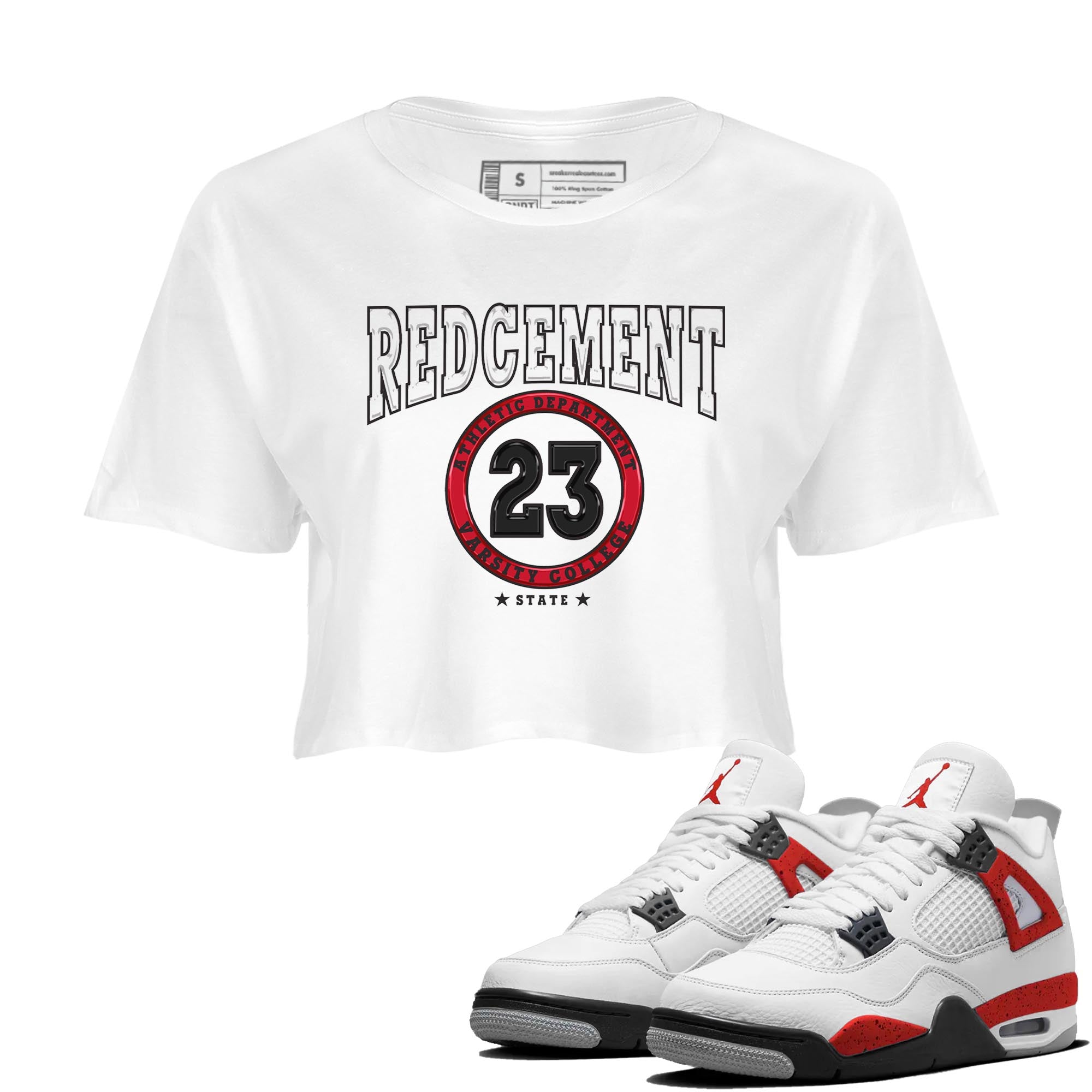 Varsity snkmatch Women's Top - Air Jordan 4 Red Cement
