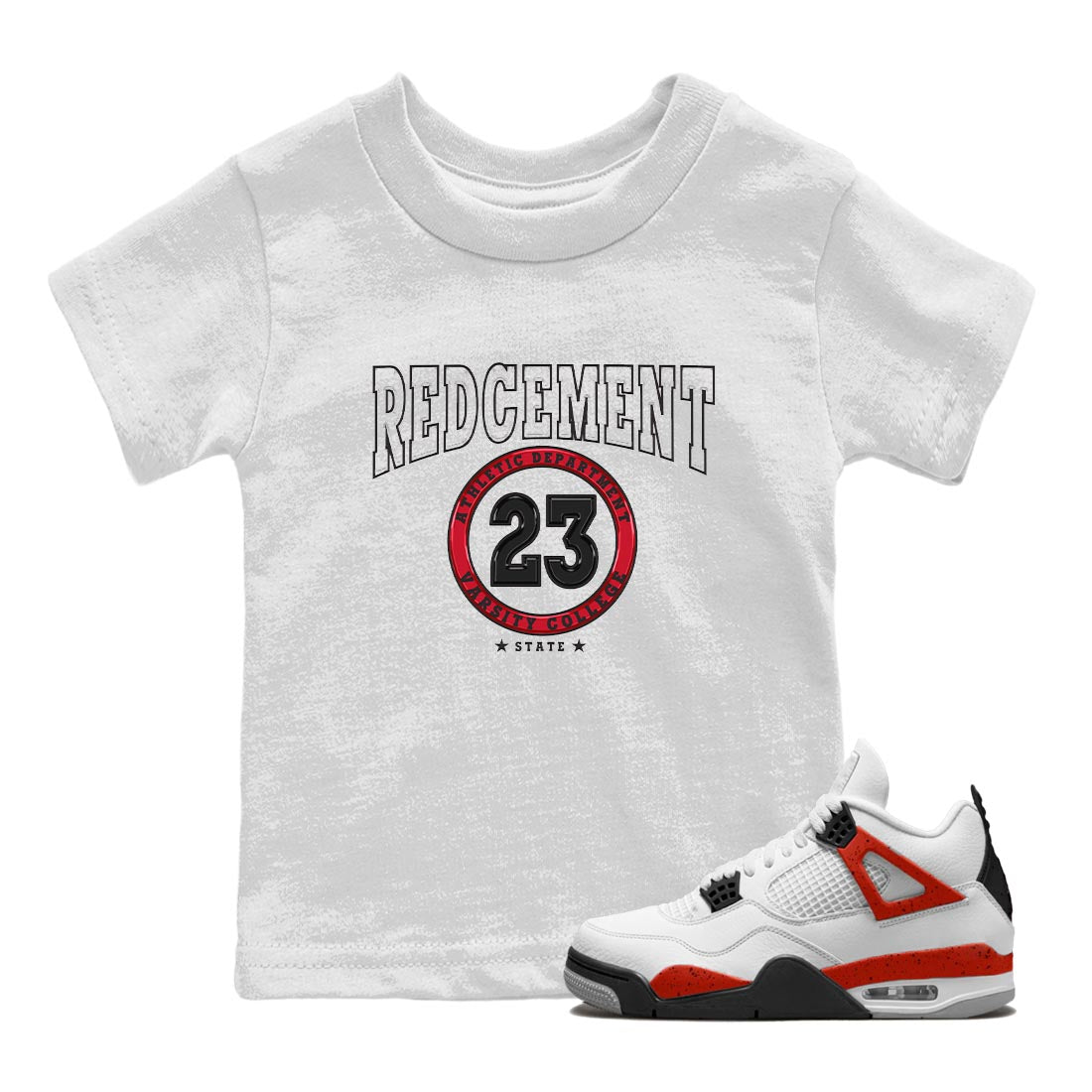 Varsity snkmatch Tee Kids - Air Jordan 4 Red Cement
