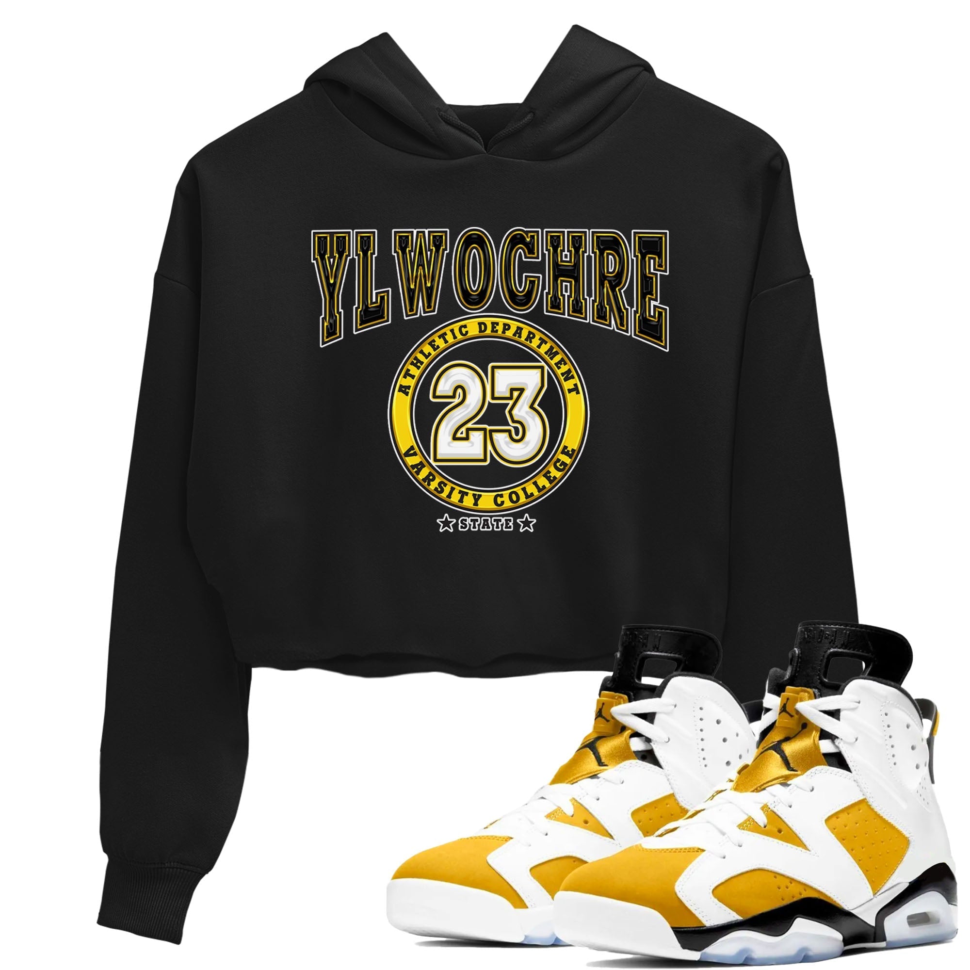 Varsity snkmatch Tees Crop Top - Air Jordan 6 Yellow Ochre