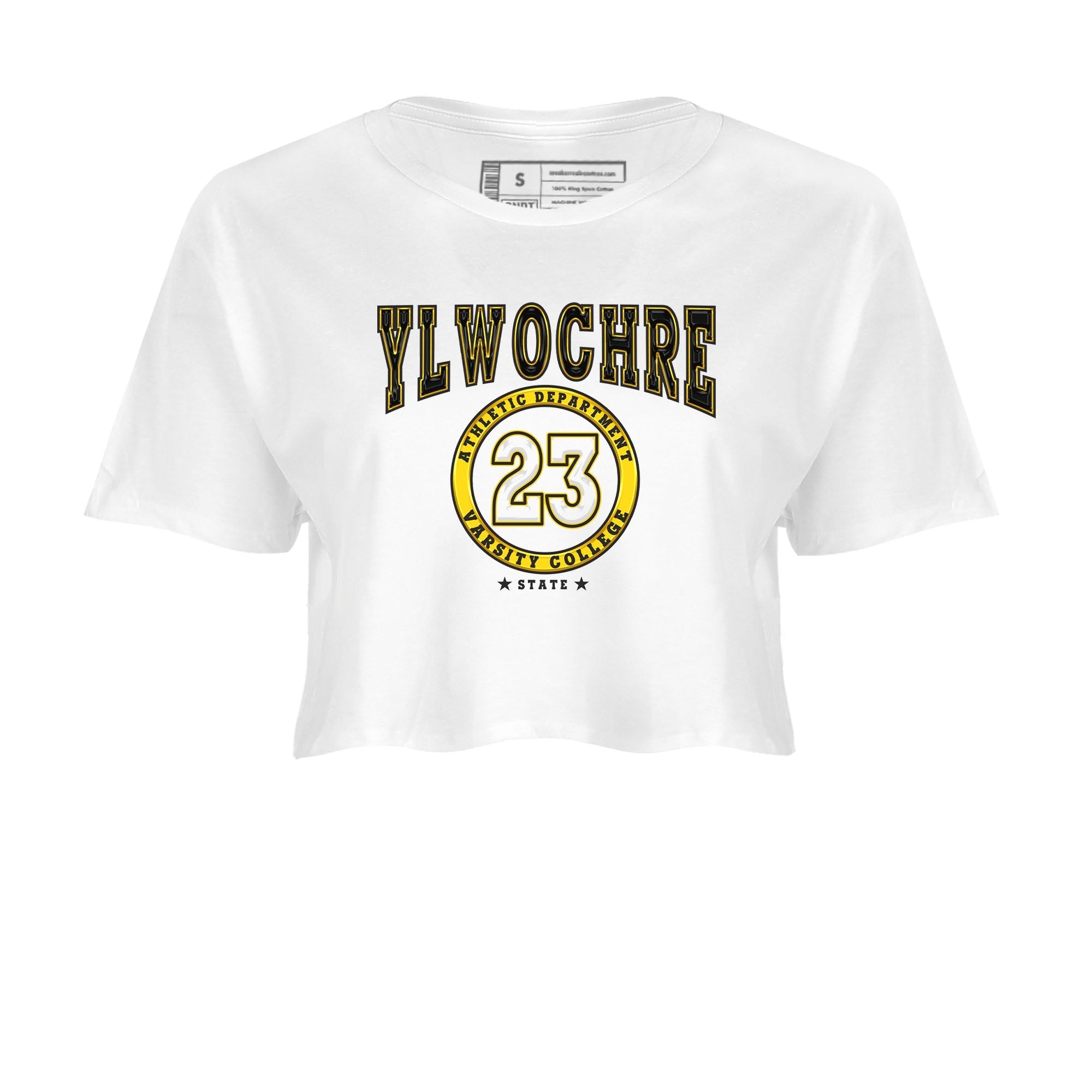 Varsity snkmatch Tees Crop Top - Air Jordan 6 Yellow Ochre