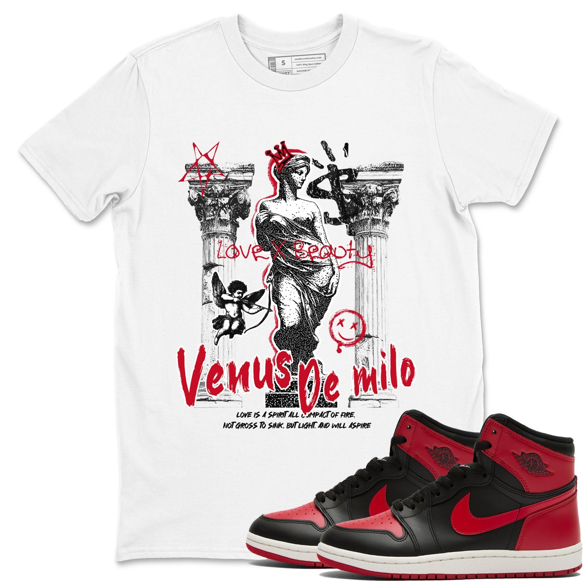 Venus De Milo snkmatch Tees - Air Jordan 1 '85 Bred