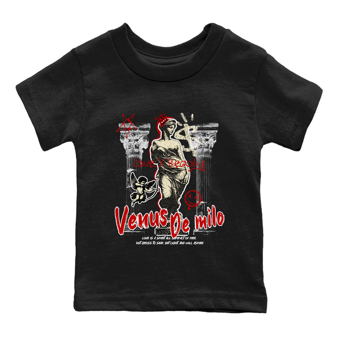 Venus De Milo snkmatch Tees Kids - Air Jordan 1 Black Toe Reimagined
