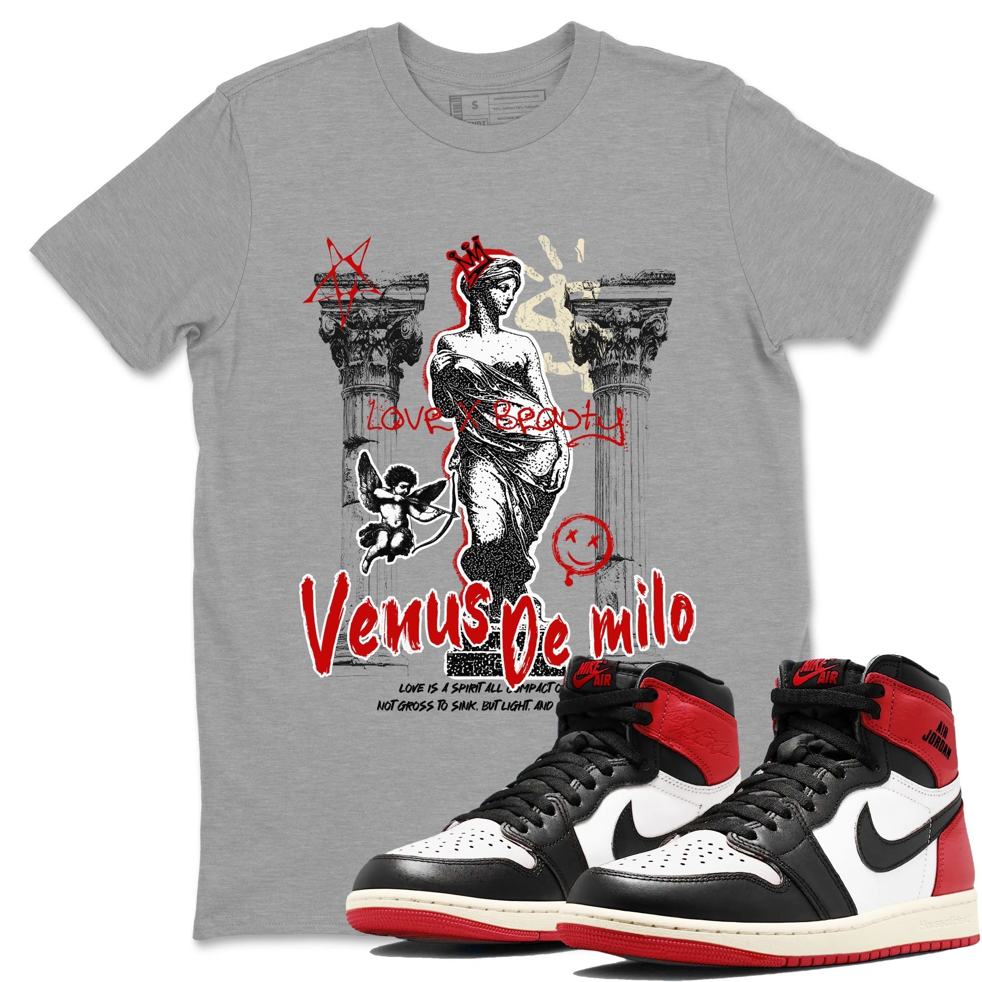 Venus De Milo snkmatch Tees - Air Jordan 1 Black Toe Reimagined