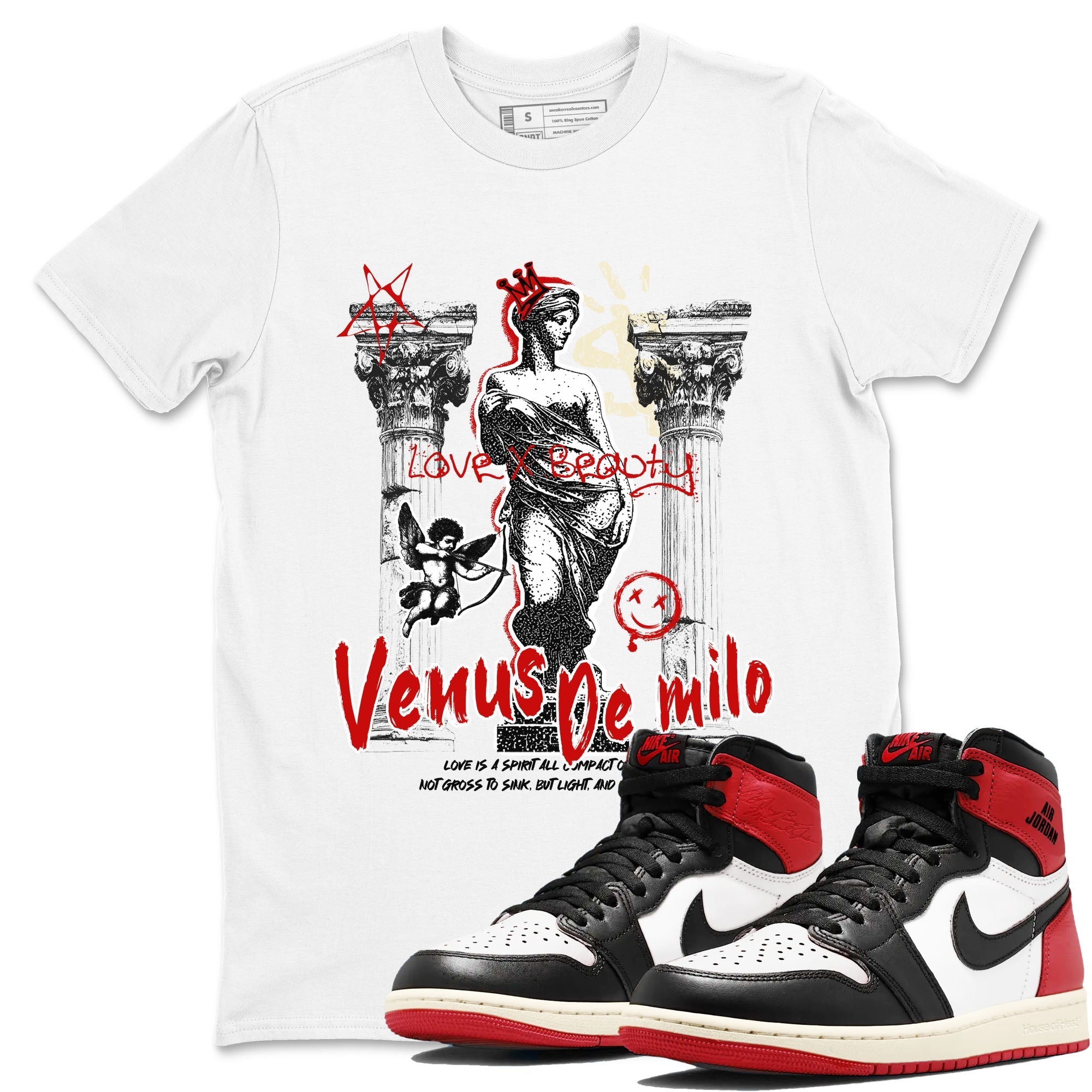 Venus De Milo snkmatch Tees - Air Jordan 1 Black Toe Reimagined