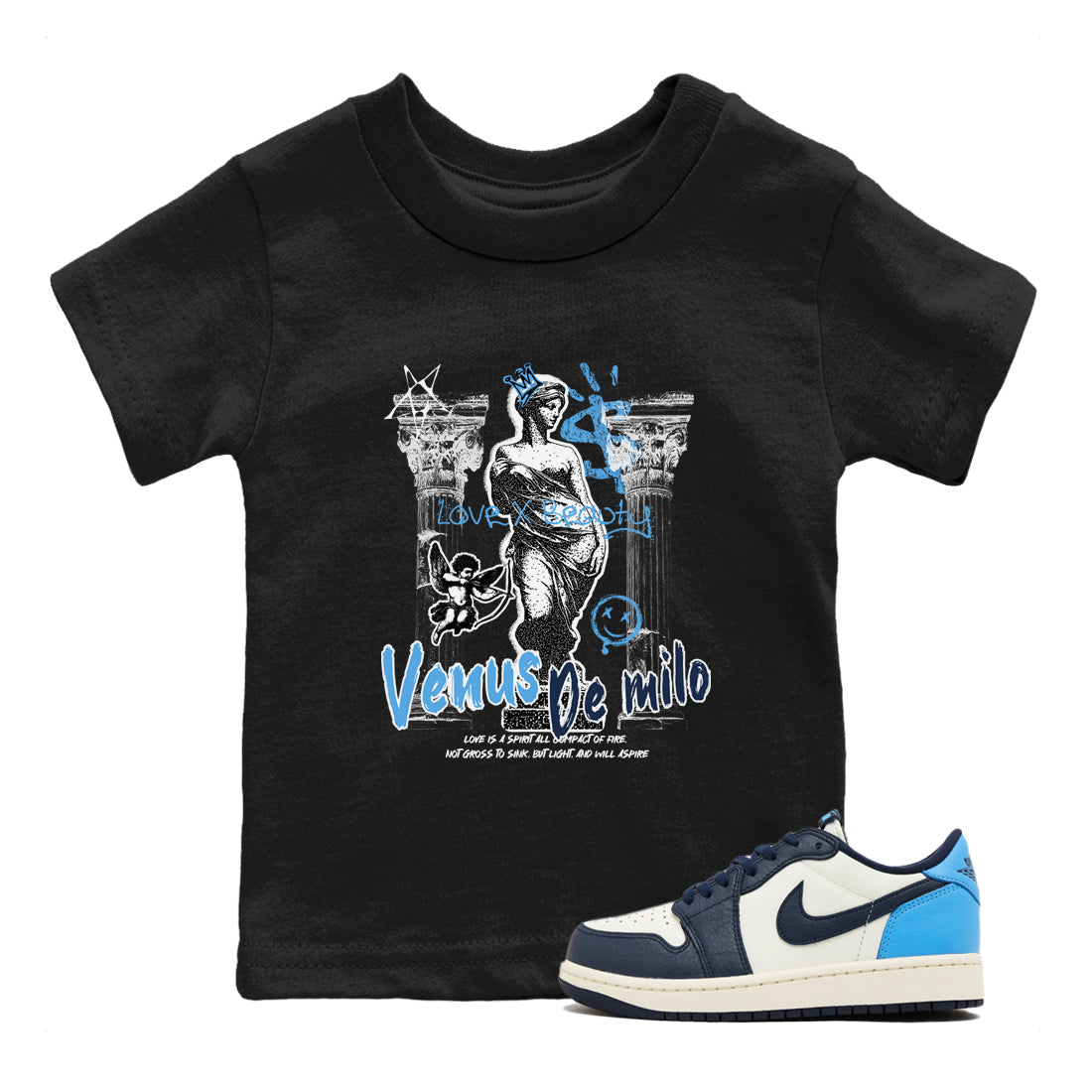 Venus De Milo snkmatch Tees Kids - Air Jordan 1 Obsidian