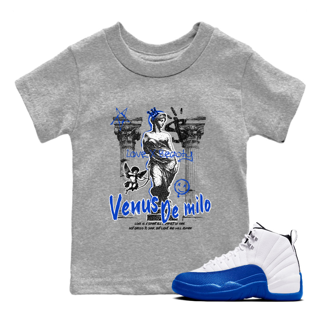 Venus De Milo snkmatch Tees Kids - Air Jordan 12 Blueberry