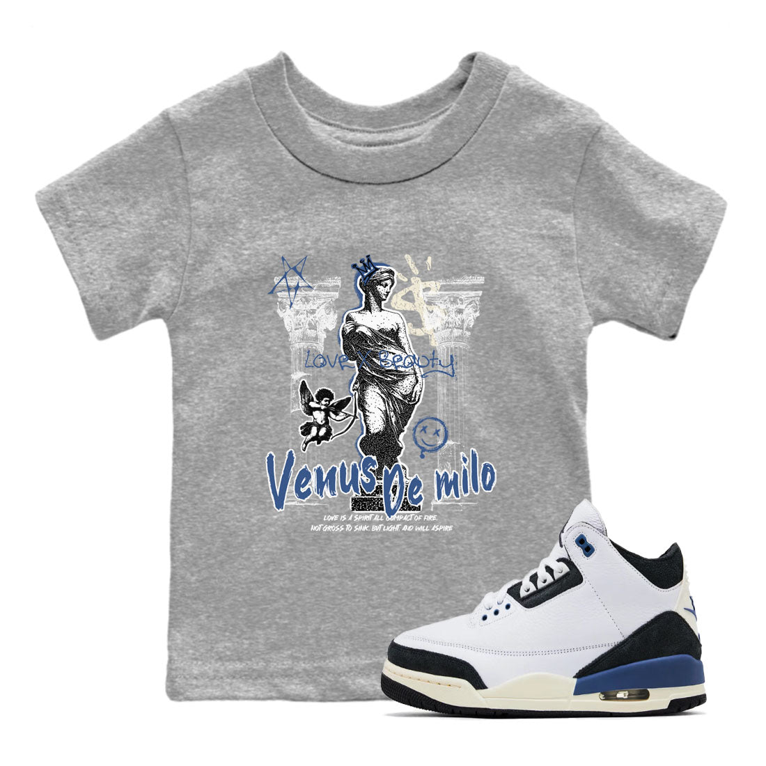 Venus De Milo snkmatch Tees Kids - Air Jordan 3 A Ma Maniere x Diffused Blue