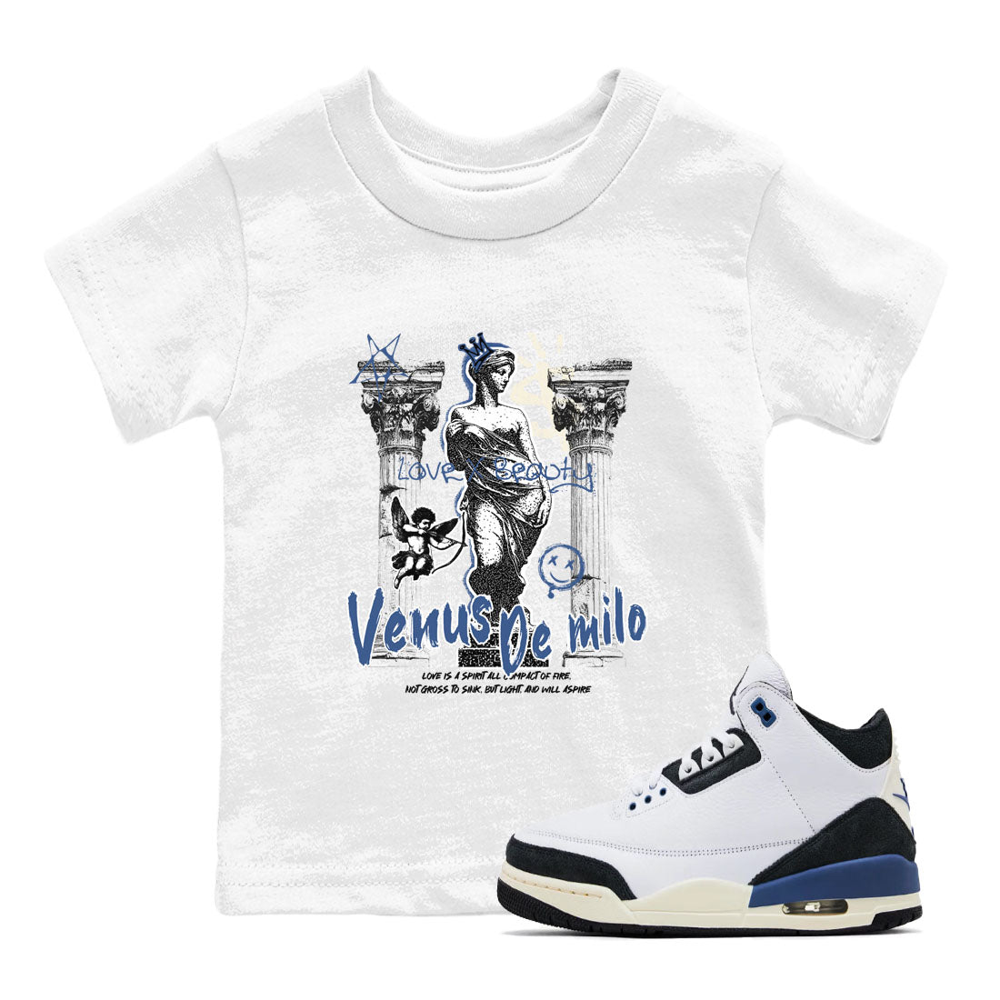 Venus De Milo snkmatch Tees Kids - Air Jordan 3 A Ma Maniere x Diffused Blue