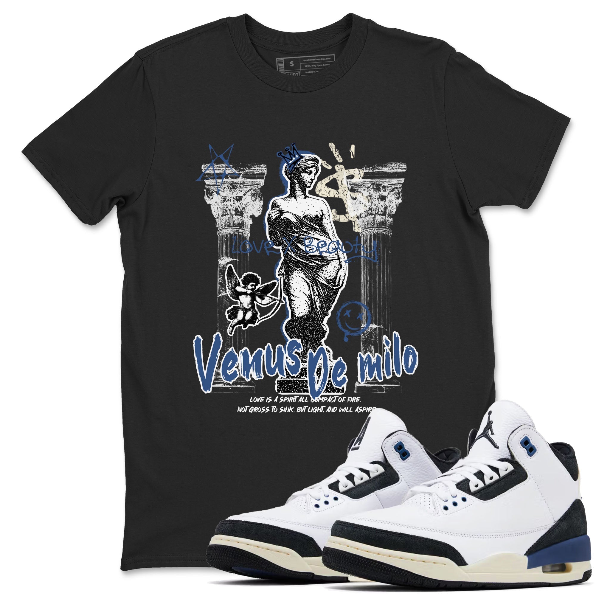 Venus De Milo snkmatch Tees - Air Jordan 3 A Ma Maniere x Diffused Blue