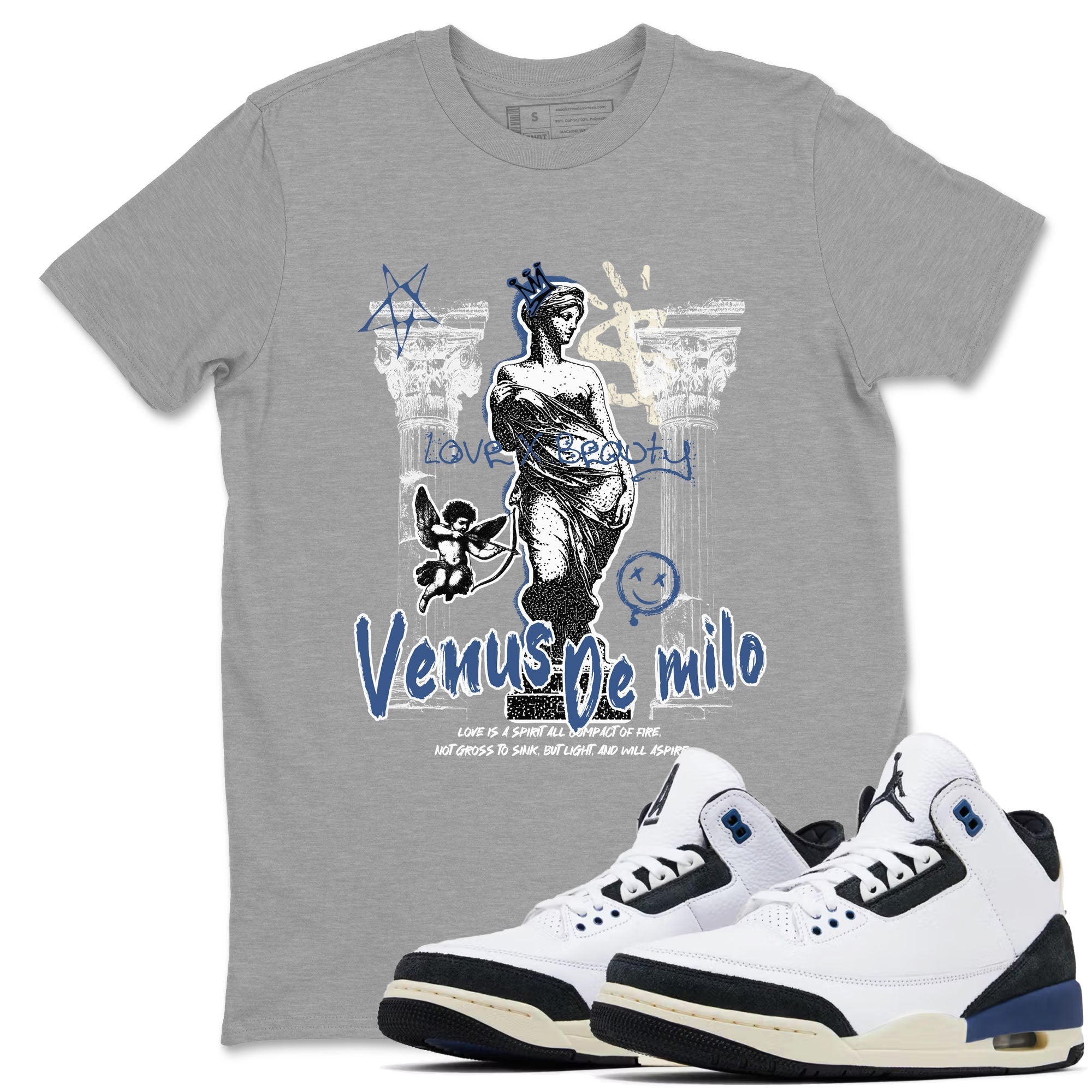 Venus De Milo snkmatch Tees - Air Jordan 3 A Ma Maniere x Diffused Blue