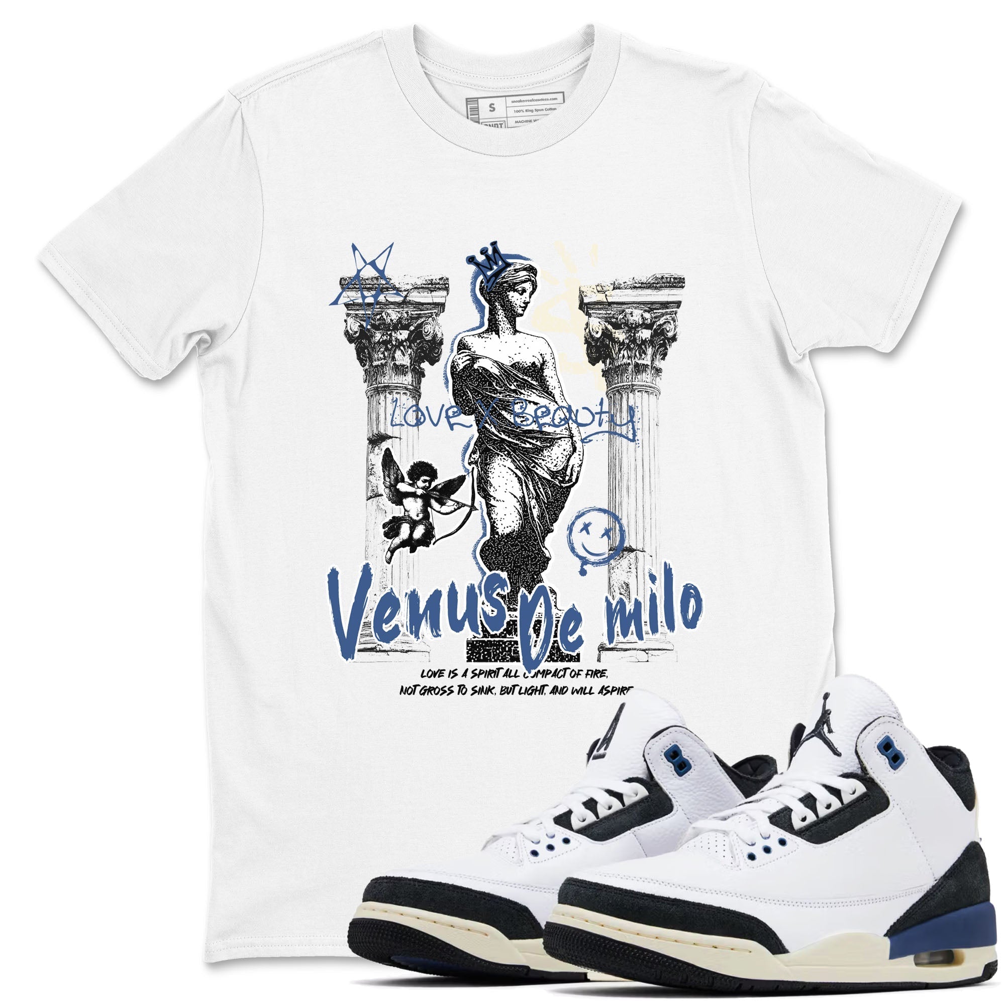 Venus De Milo snkmatch Tees - Air Jordan 3 A Ma Maniere x Diffused Blue